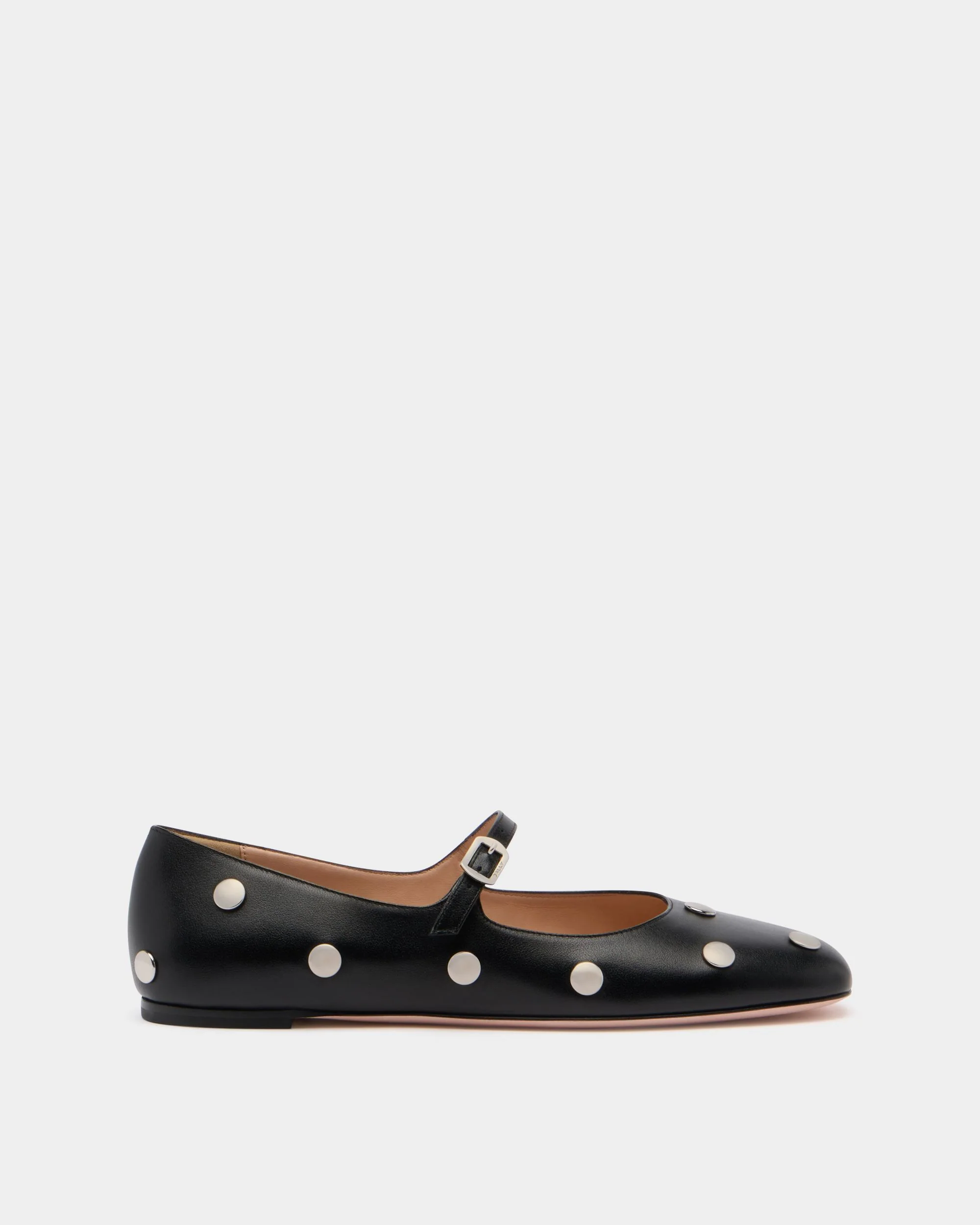 Ballyrina Flat in Black Leather