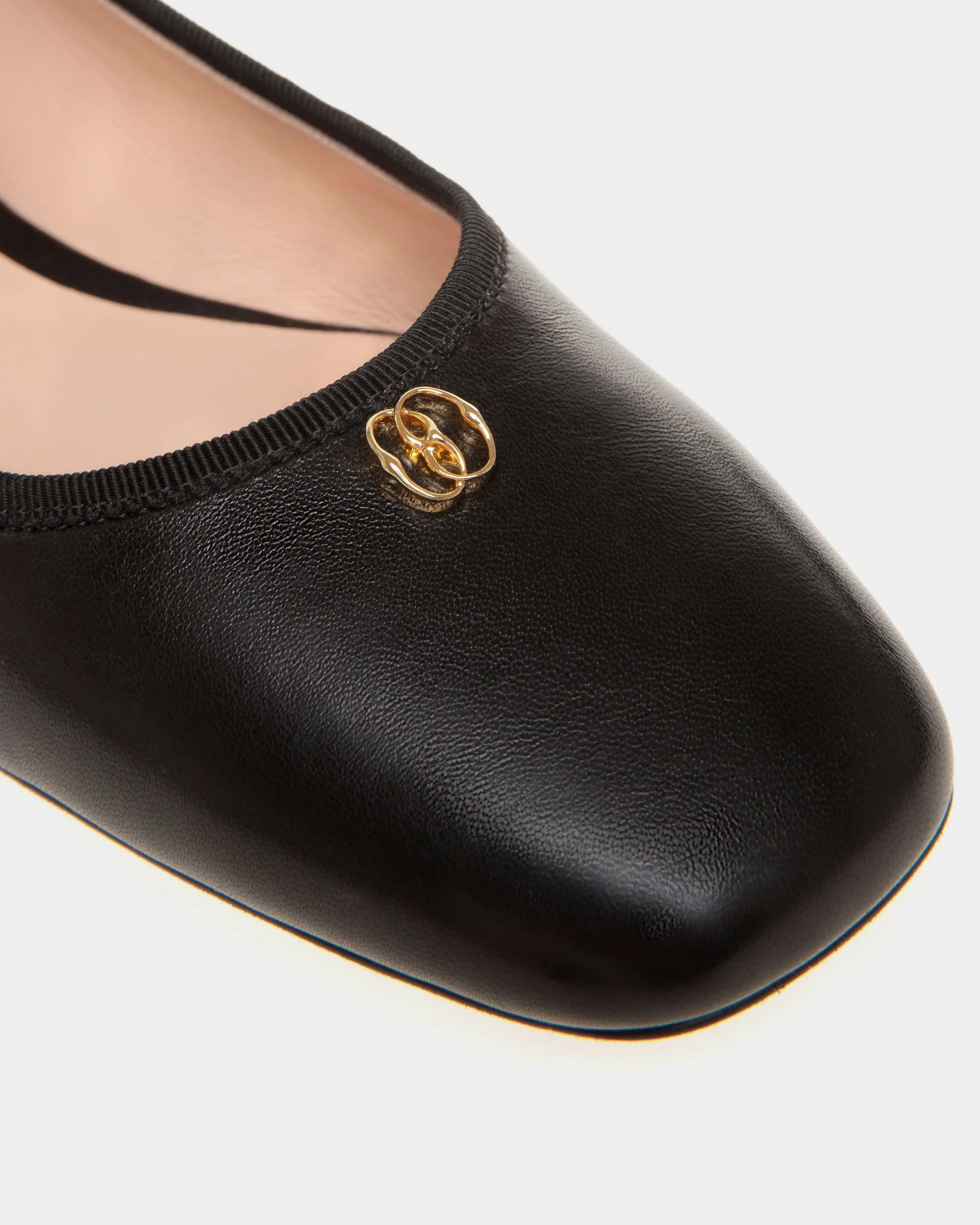 Ballyrina Flat In Black Nappa Leather - Image 4