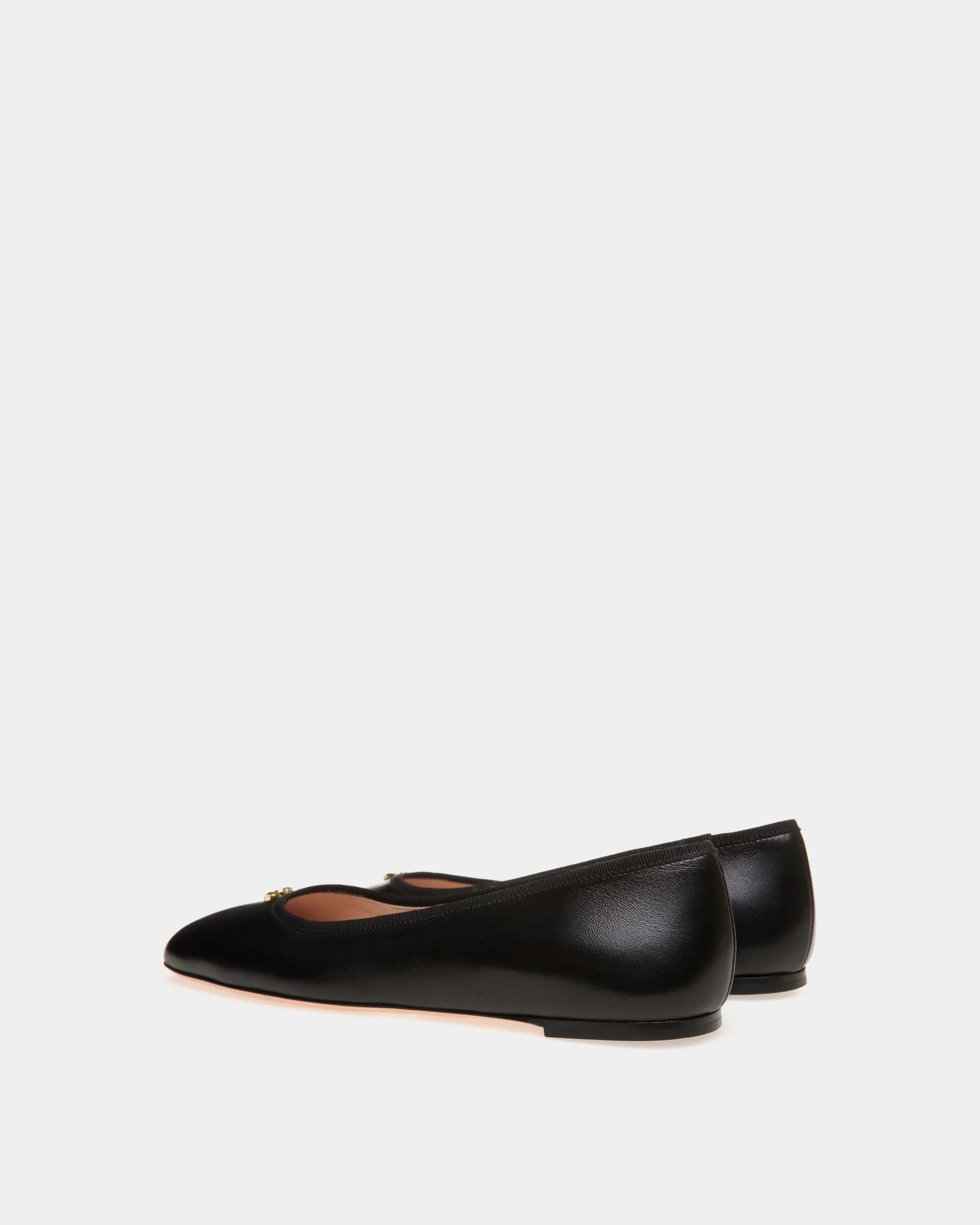 Ballyrina Flat In Black Nappa Leather - Image 4