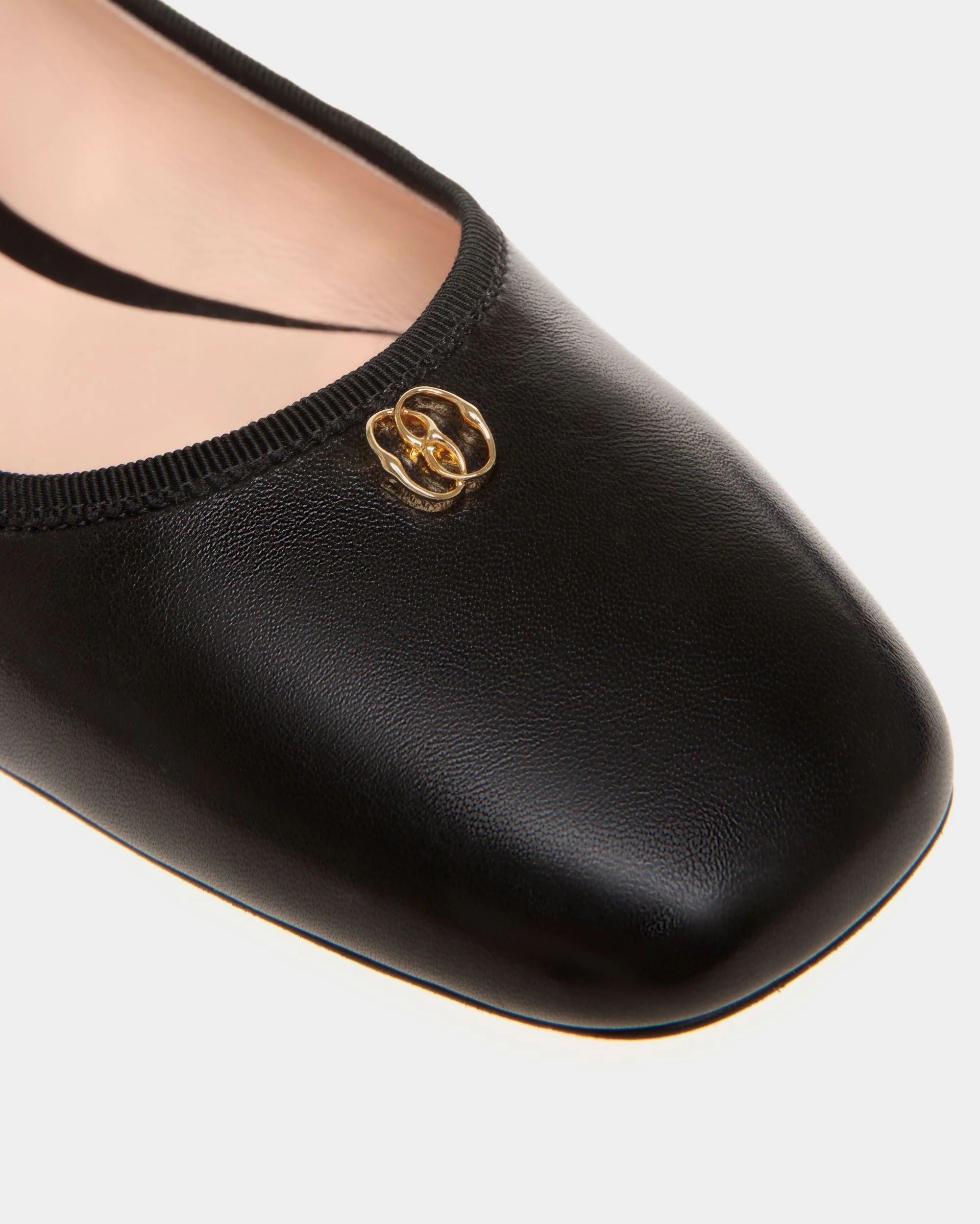 Ballyrina Flat In Black Nappa Leather - Image 5