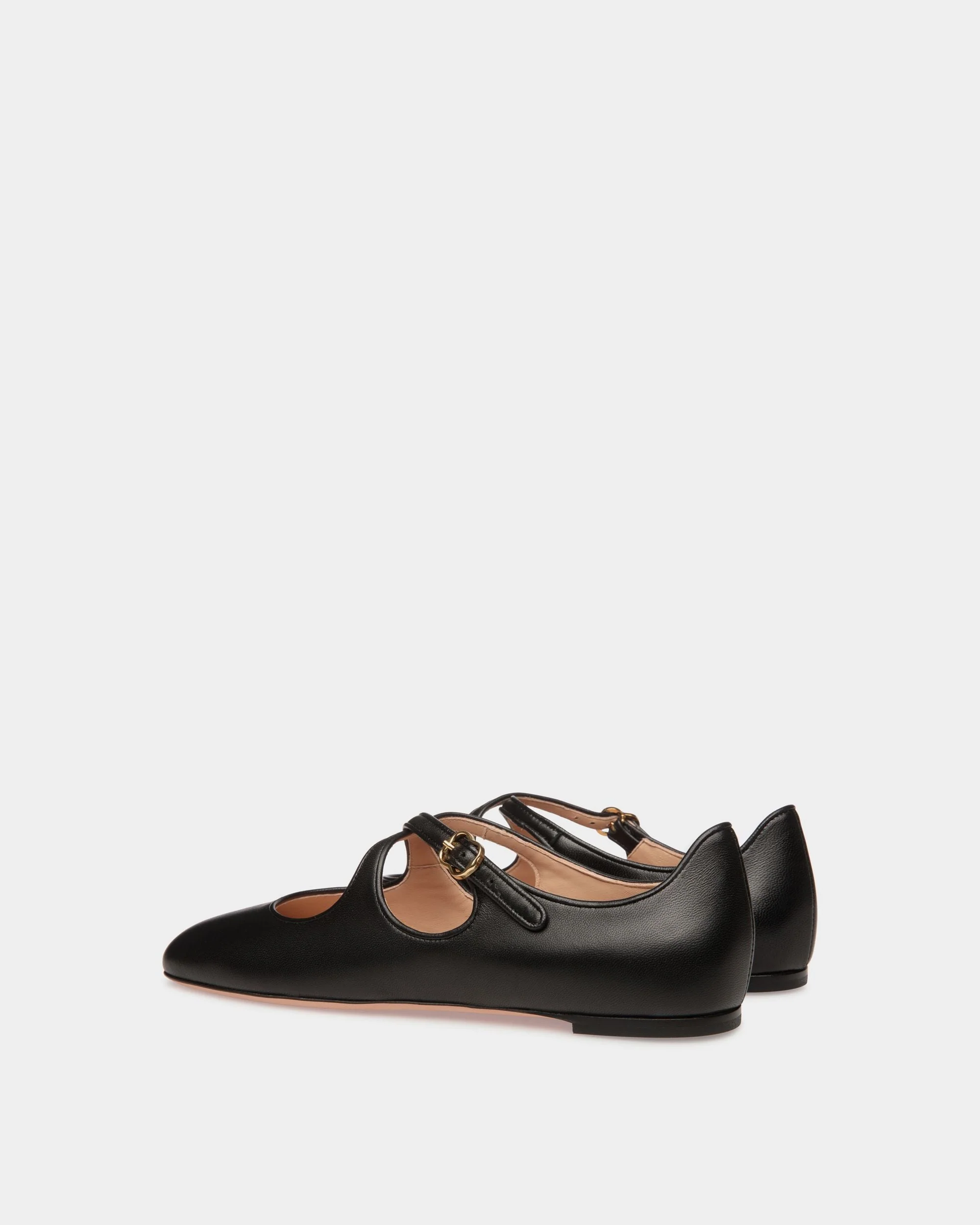 Ballyrina Flat In Black Nappa Leather - Image 3