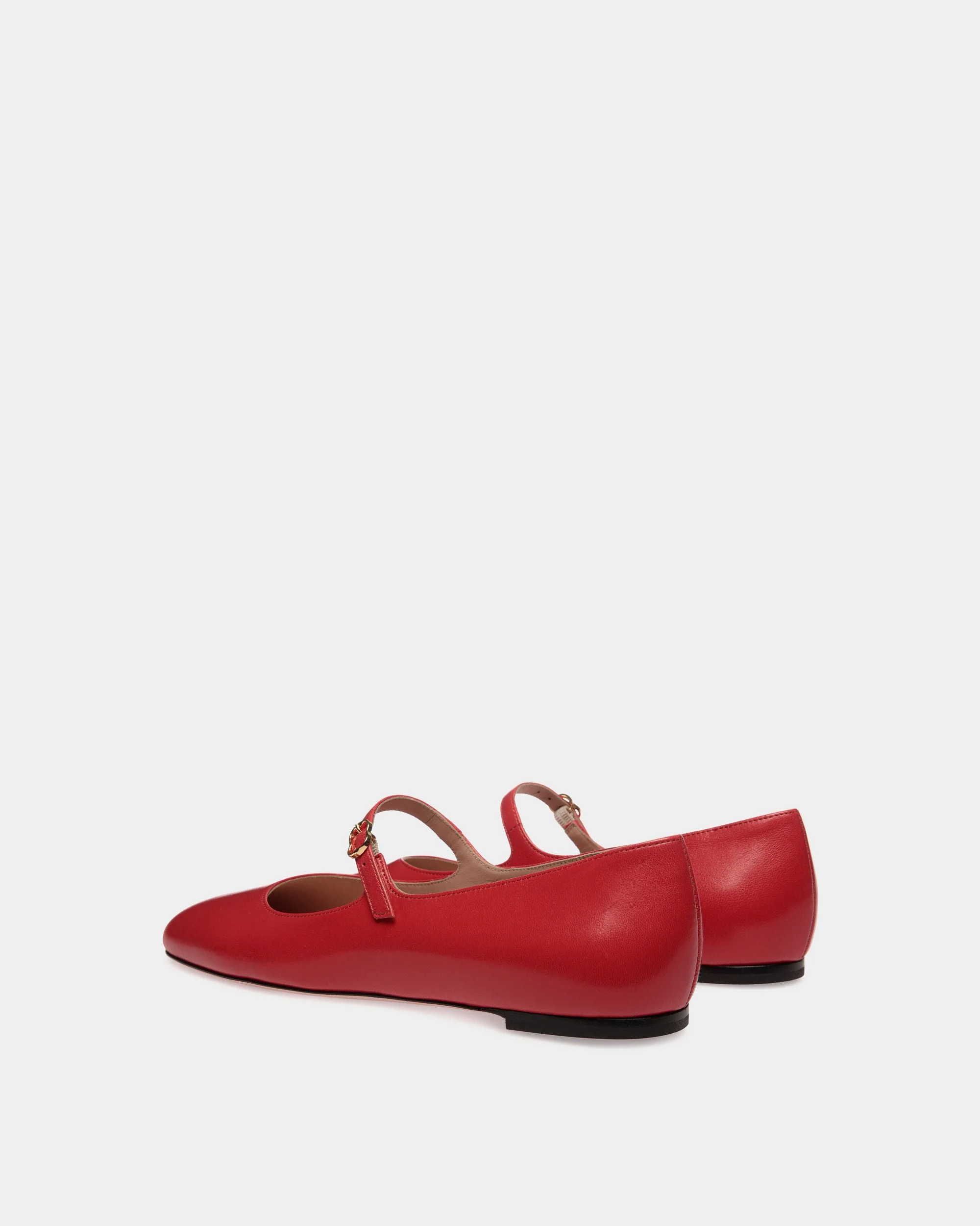 Ballyrina Flat In Candy Red Leather - Image 3