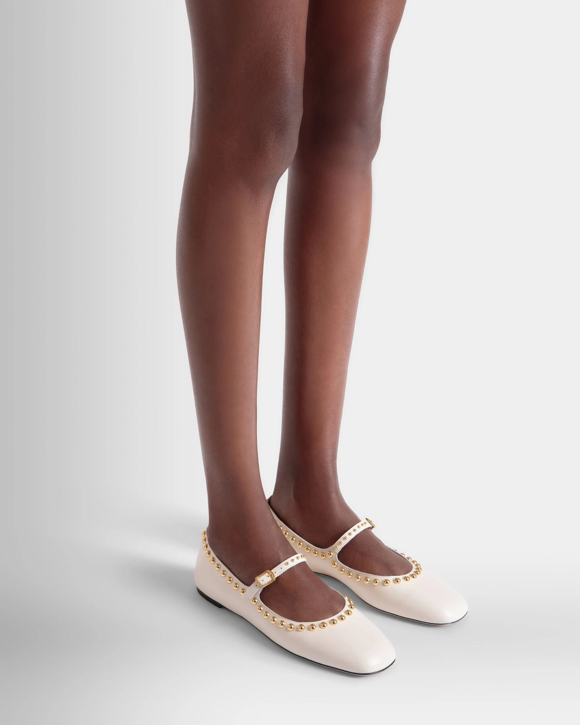 Ballyrina Flat in Ivory Leather - Image 2