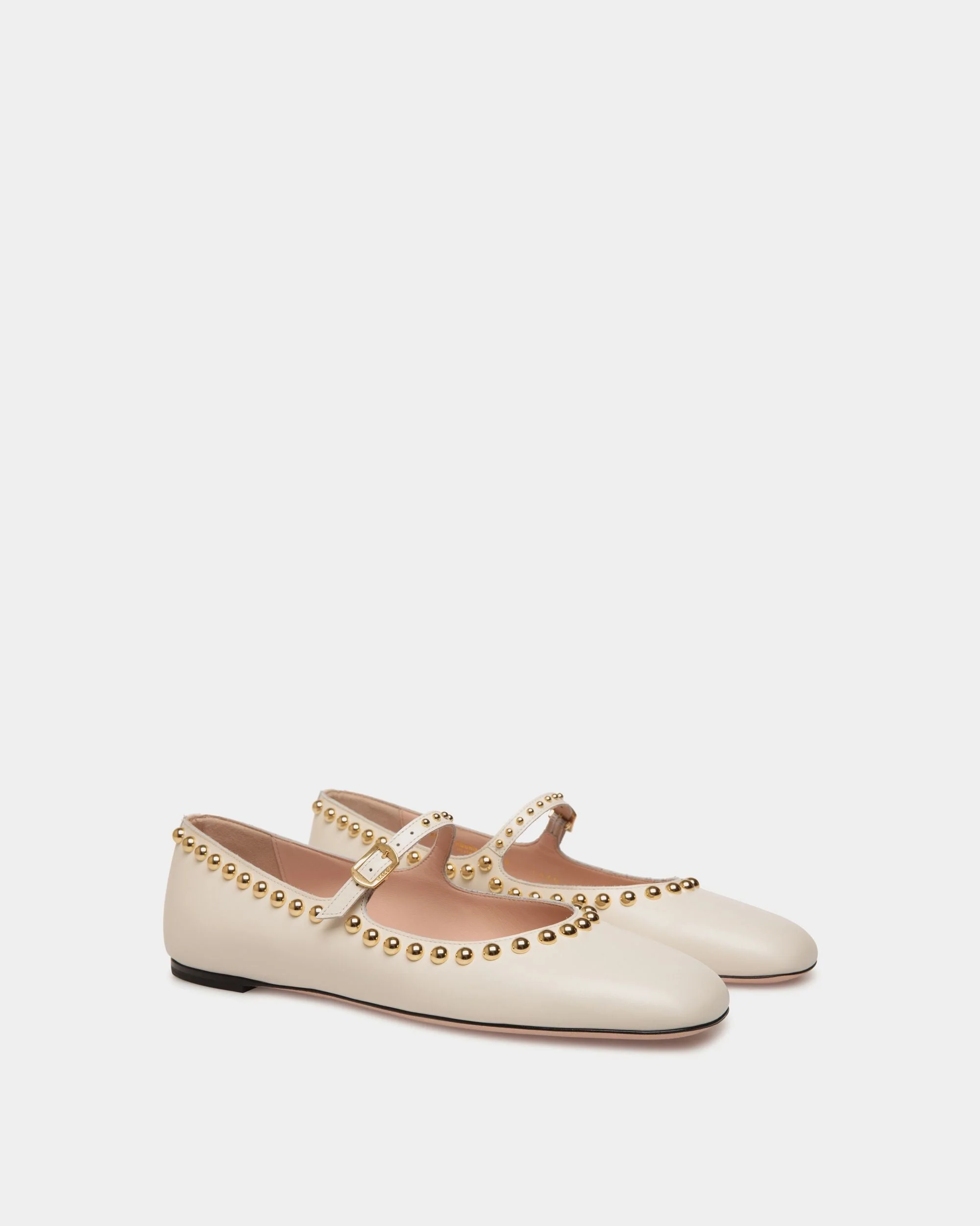 Ballyrina Flat in Ivory Leather - Image 3