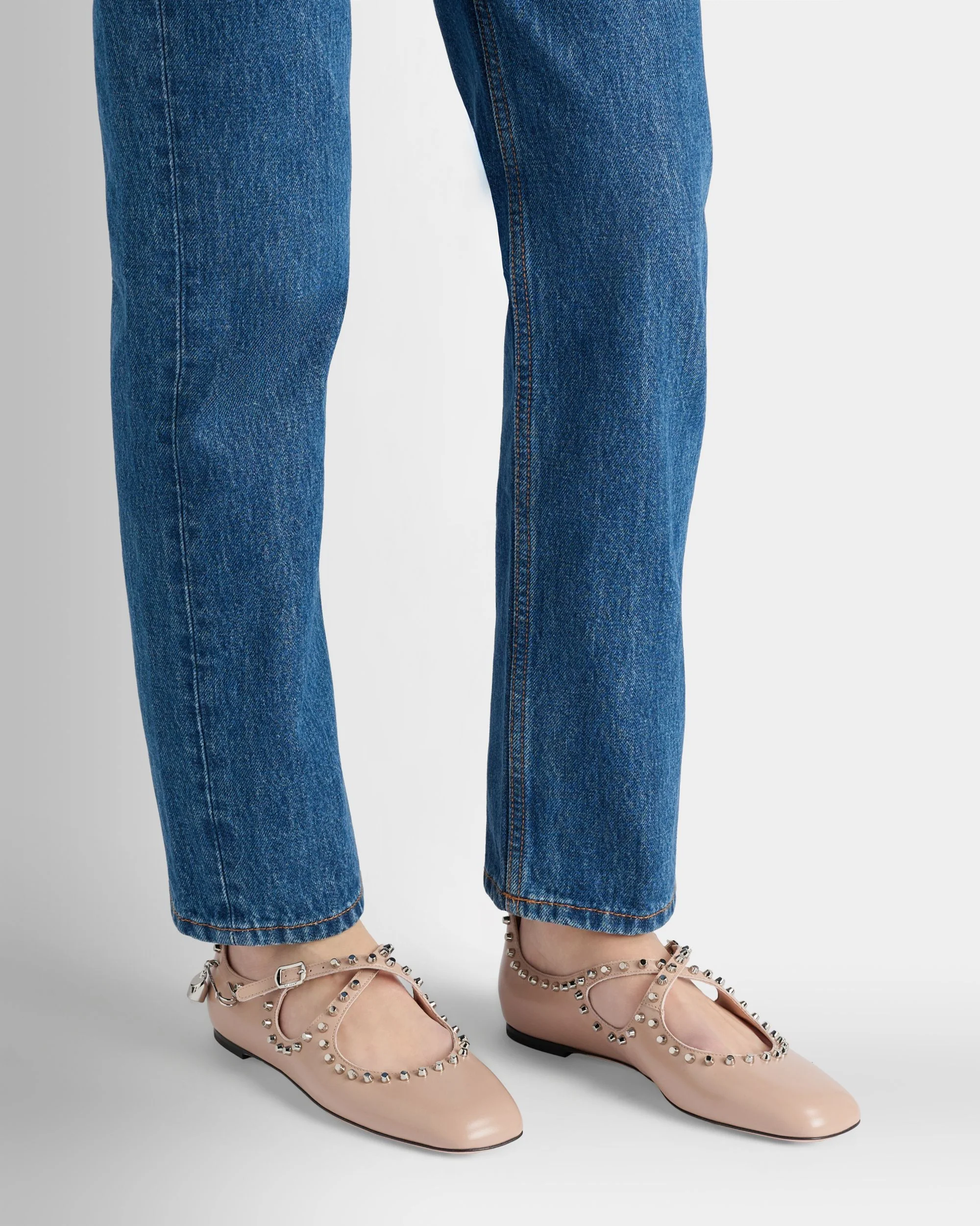 Ballyrina Flat in Light Beige Leather - Image 2