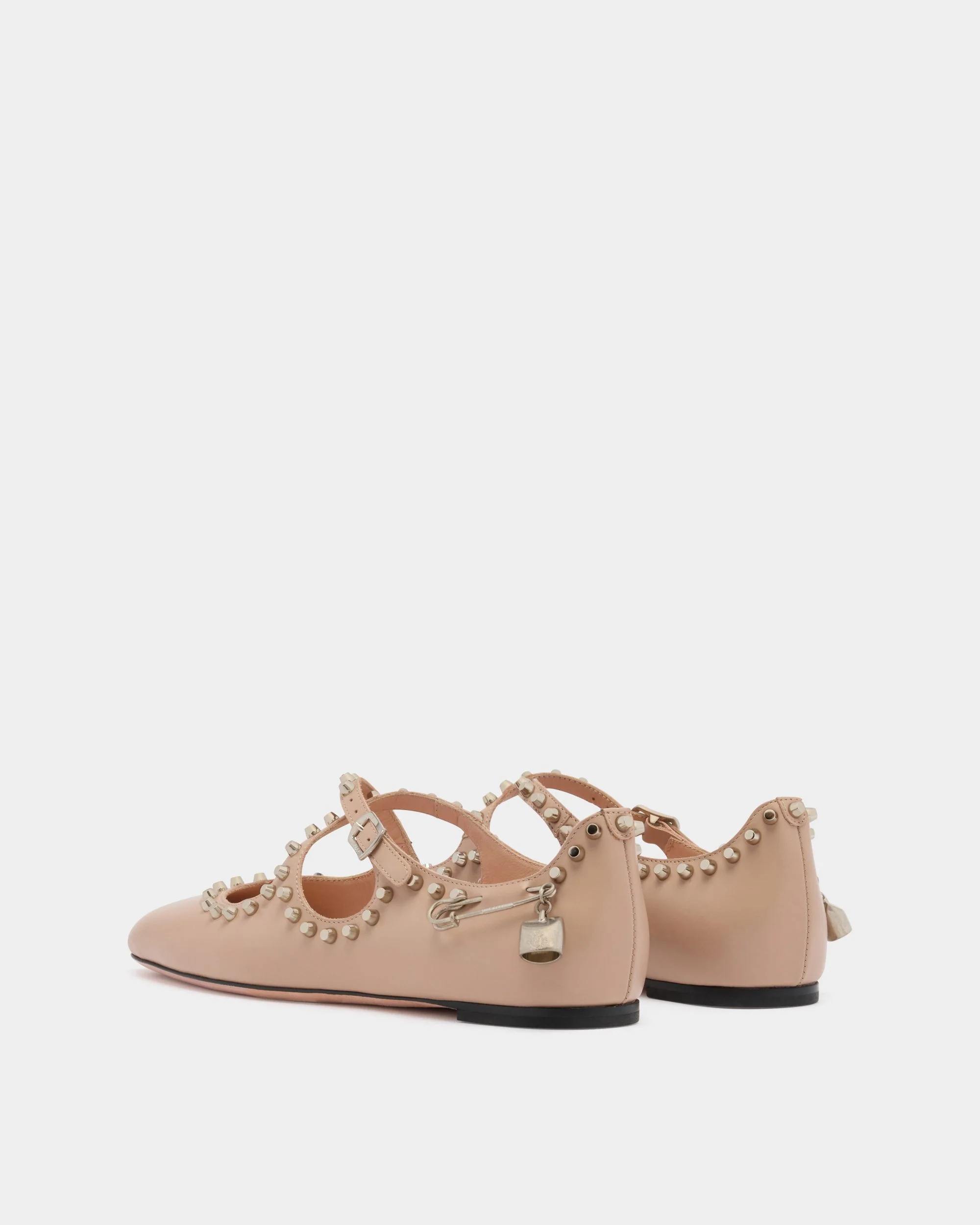 Ballyrina Flat in Light Beige Leather - Image 4