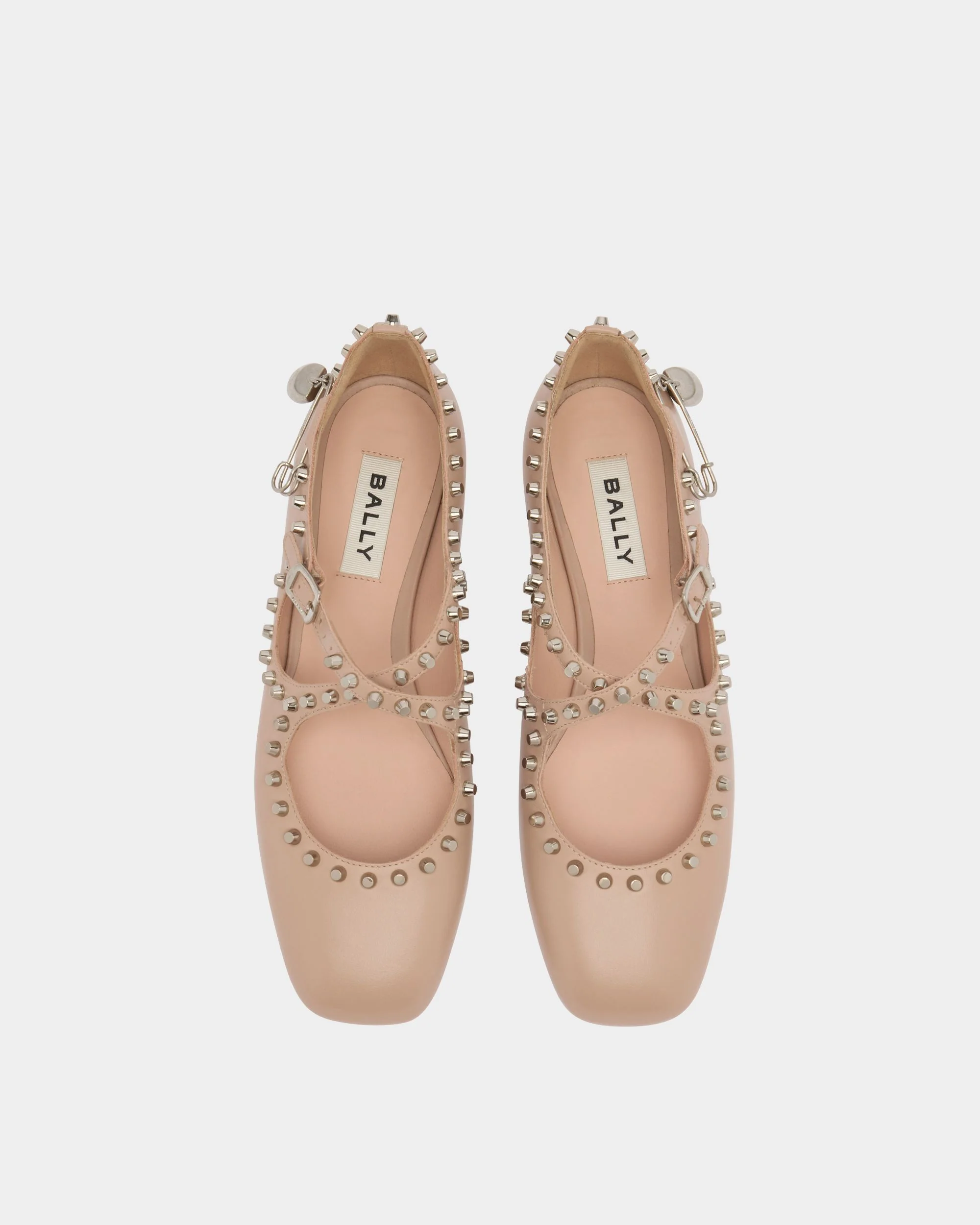 Ballyrina Flat in Light Beige Leather - Image 5