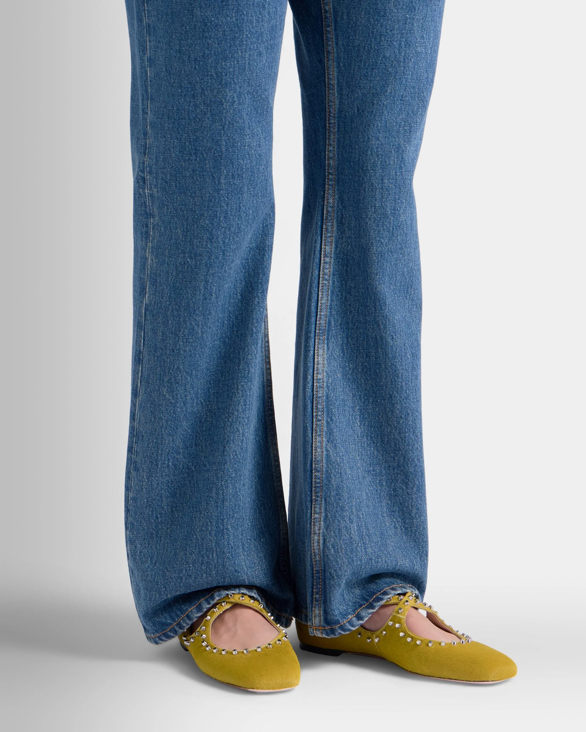 Ballyrina Flat in Matcha Green Pony Hair - Image 2