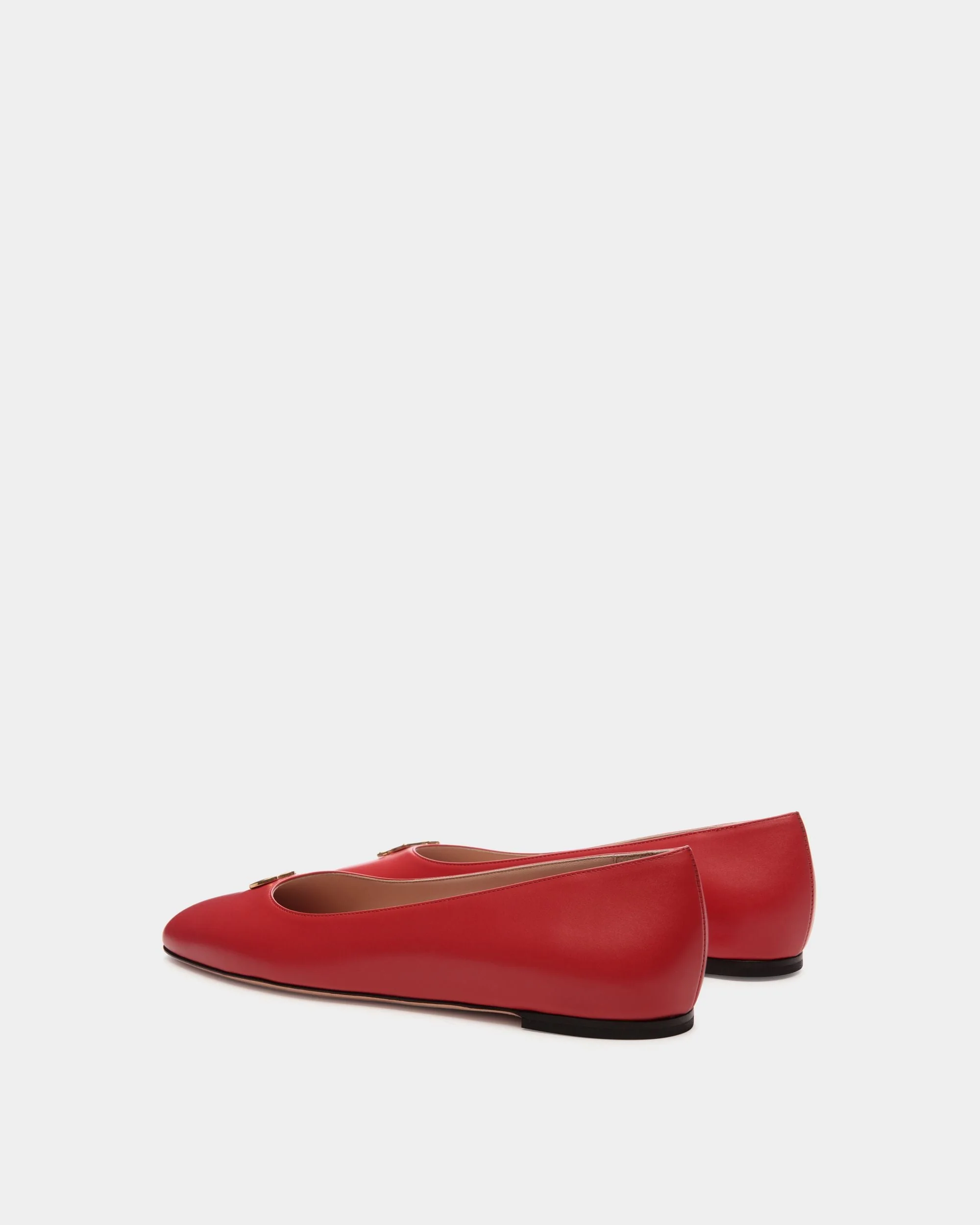 Ballyrina Flat In Red Leather - Image 4