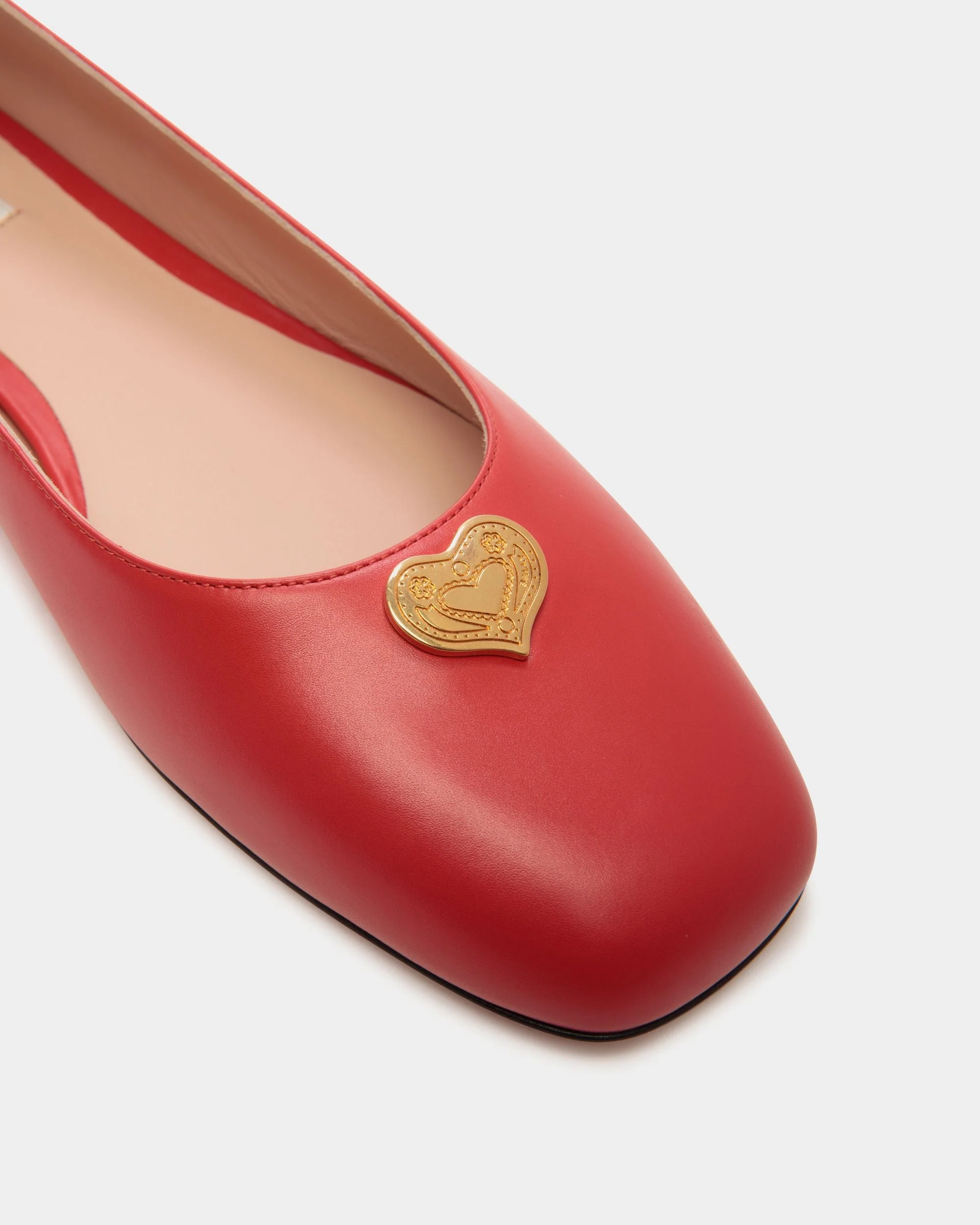 Ballyrina Flat In Red Leather - Image 5
