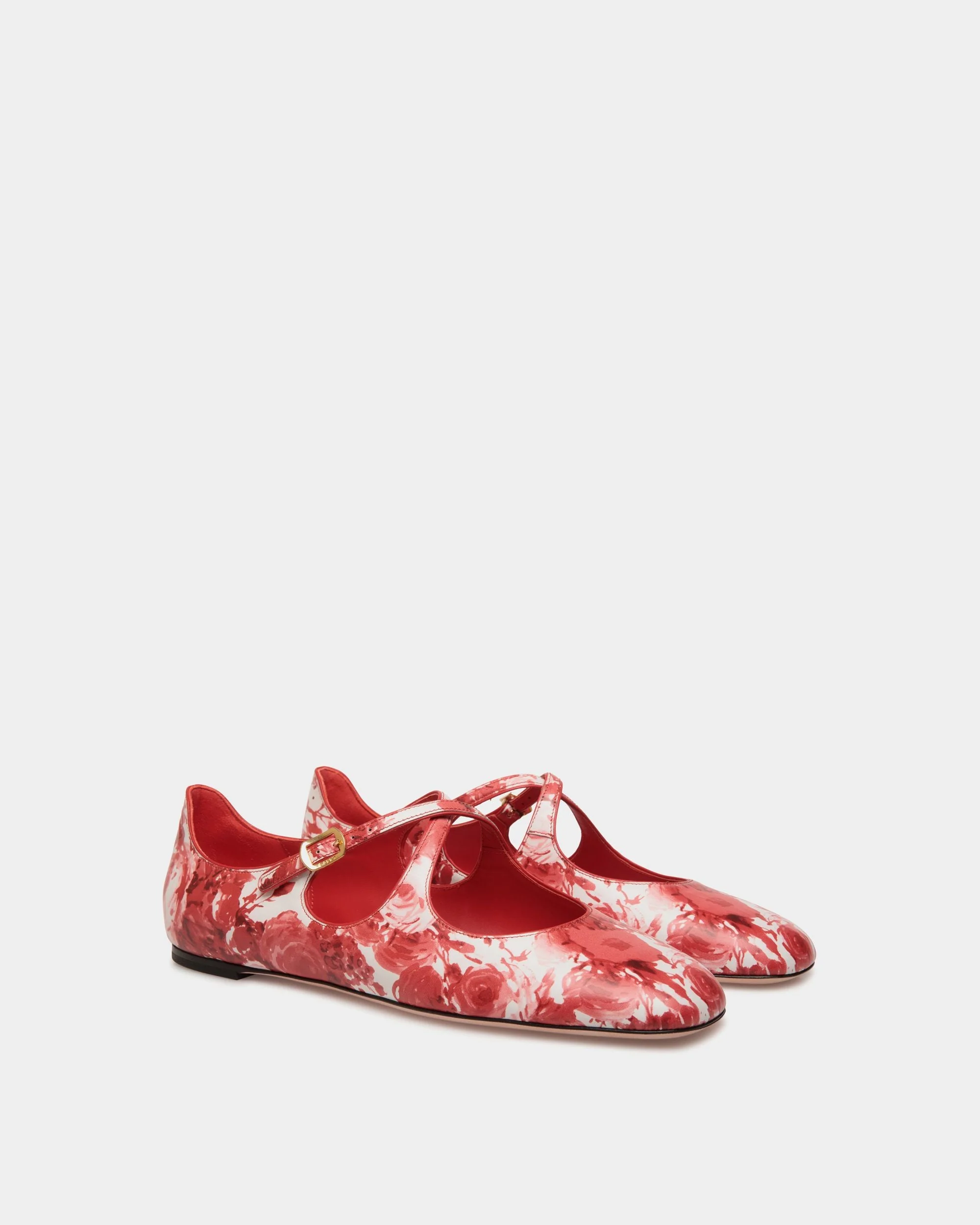 Ballyrina Flat in Red Leather - Image 3
