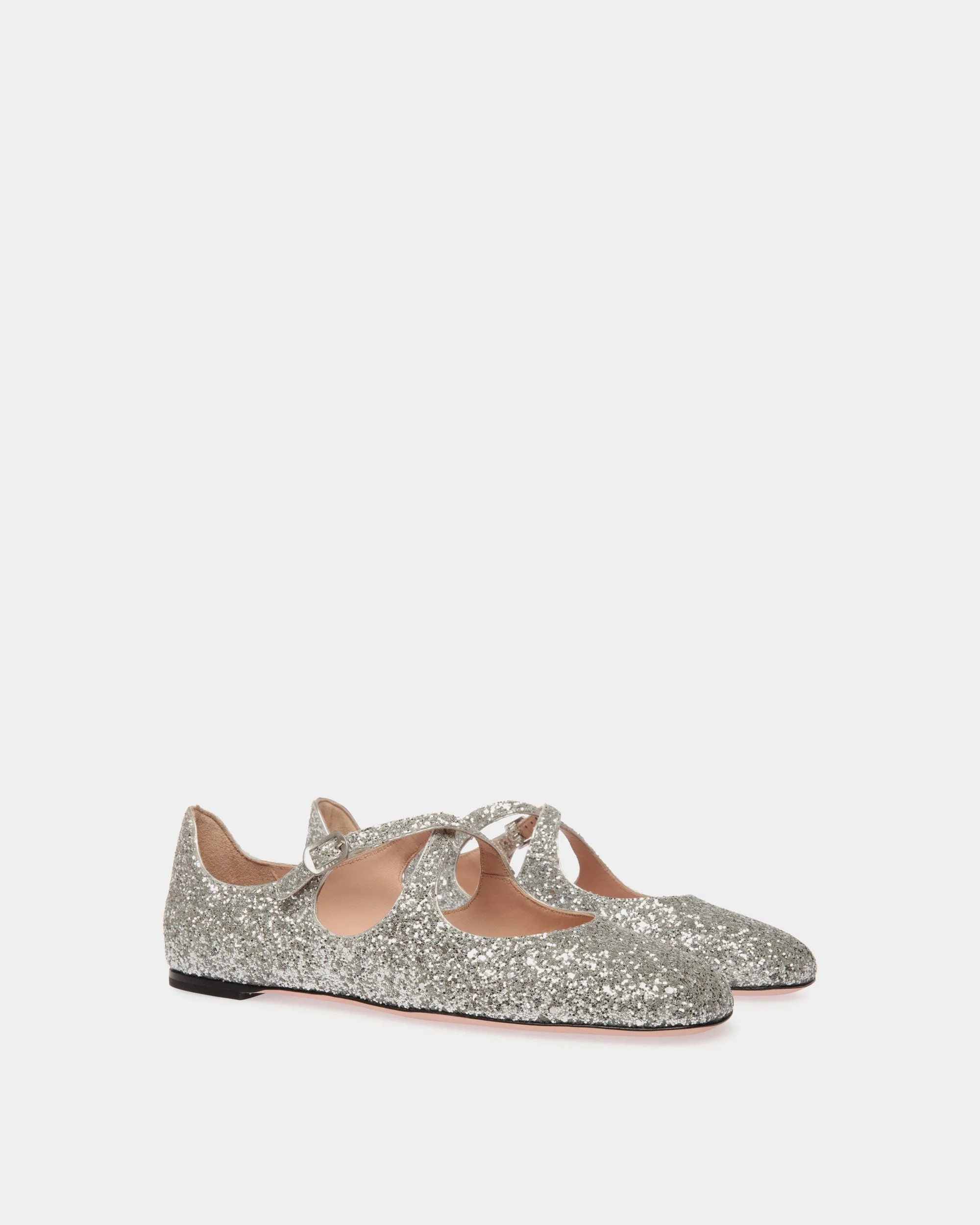 Ballyrina Flat in Silver Glitter - Image 3