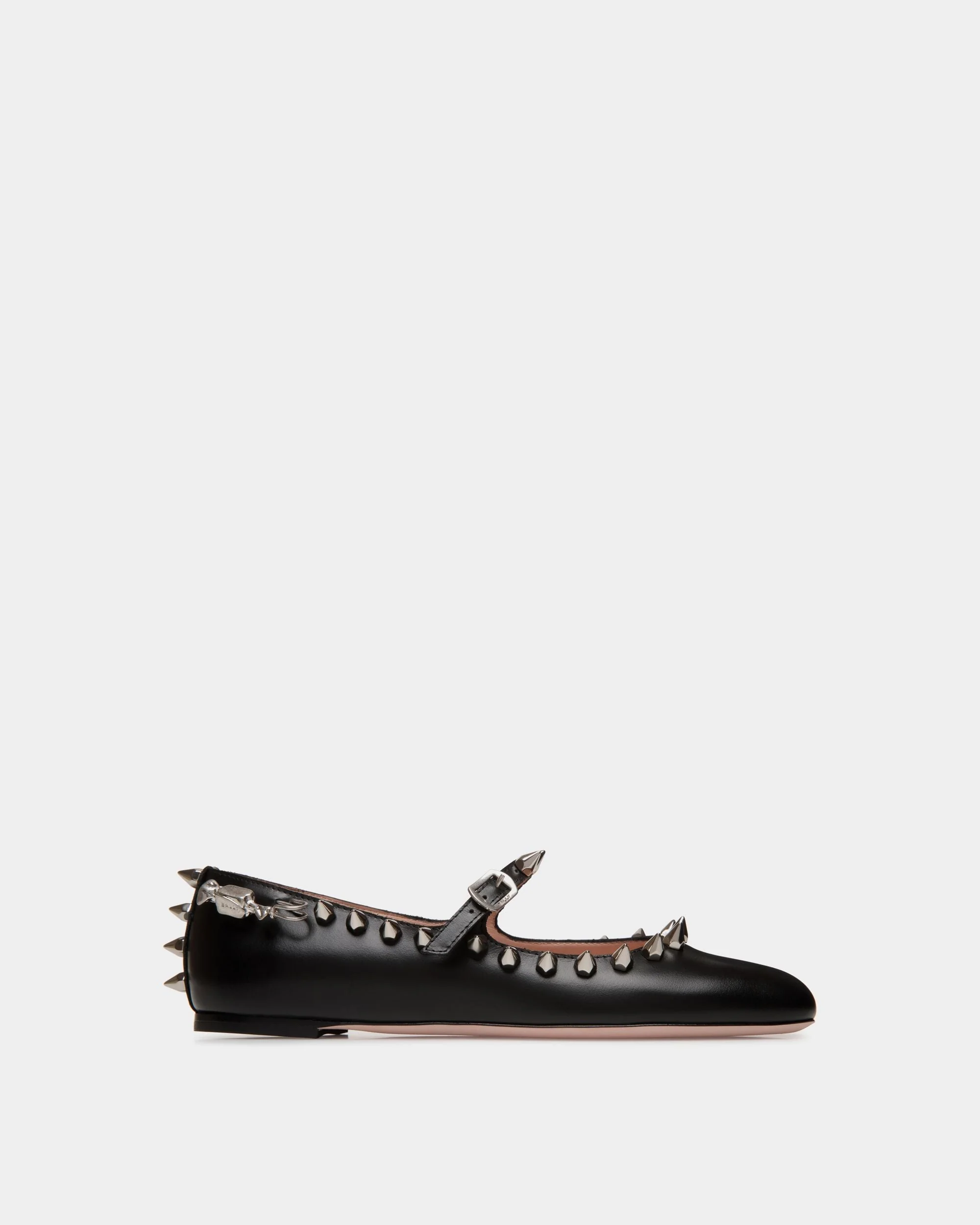 Ballyrina Mary-Jane Flat In Black Leather