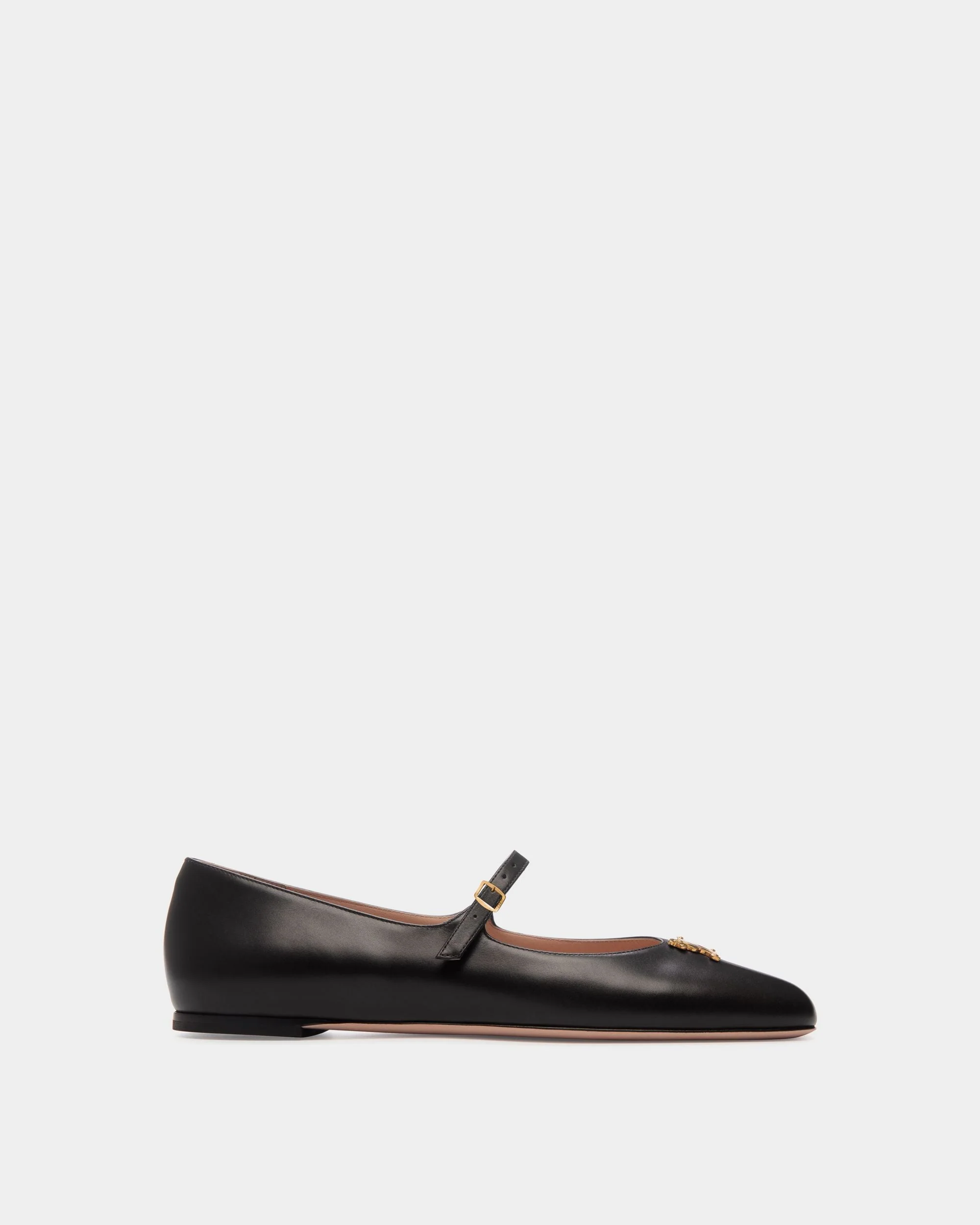 Ballyrina Mary-Jane Flat In Black Leather