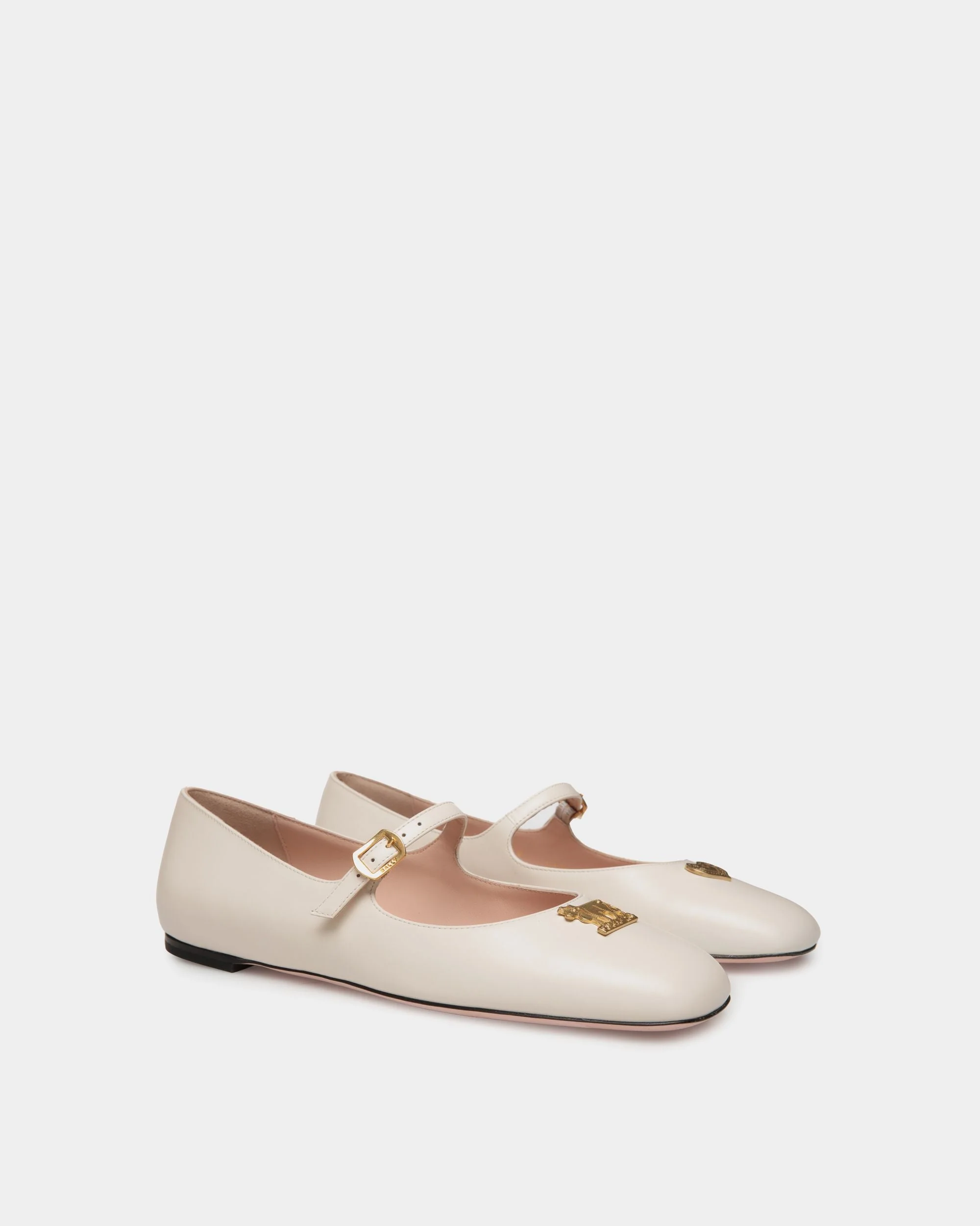 Ballyrina Mary-Jane Flat In White Leather - Image 3