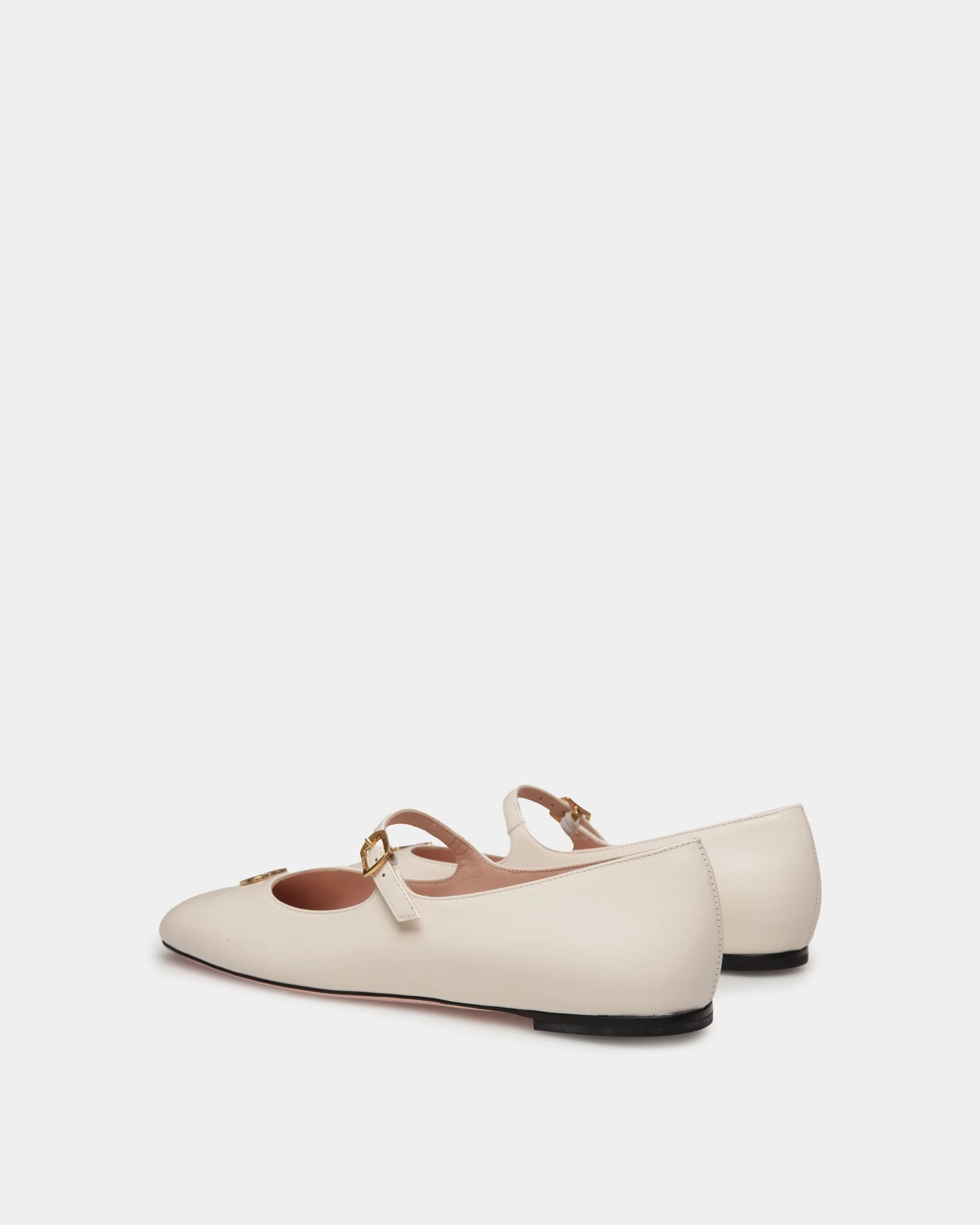 Ballyrina Mary-Jane Flat In White Leather - Image 4