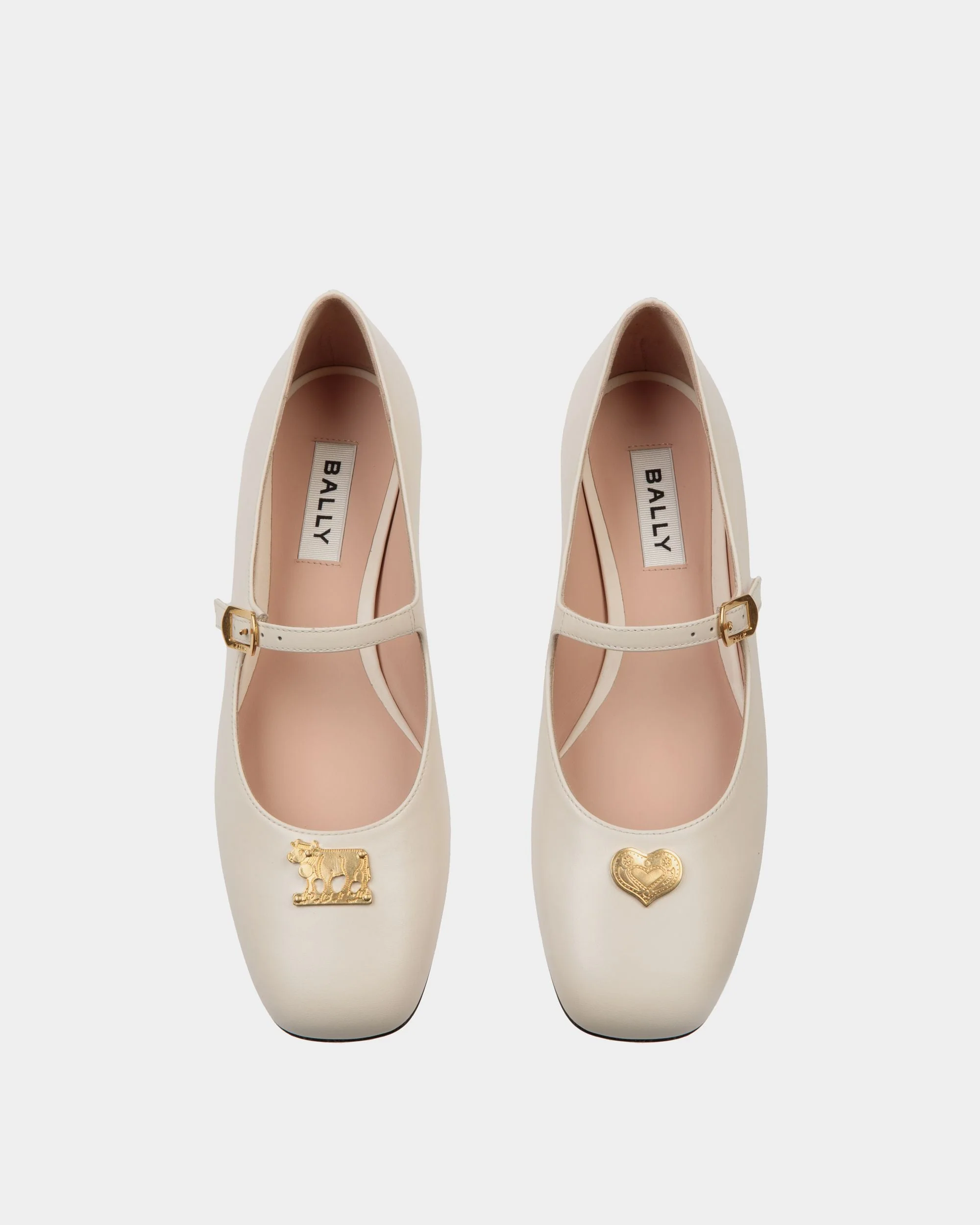 Ballyrina Mary-Jane Flat In White Leather - Image 5