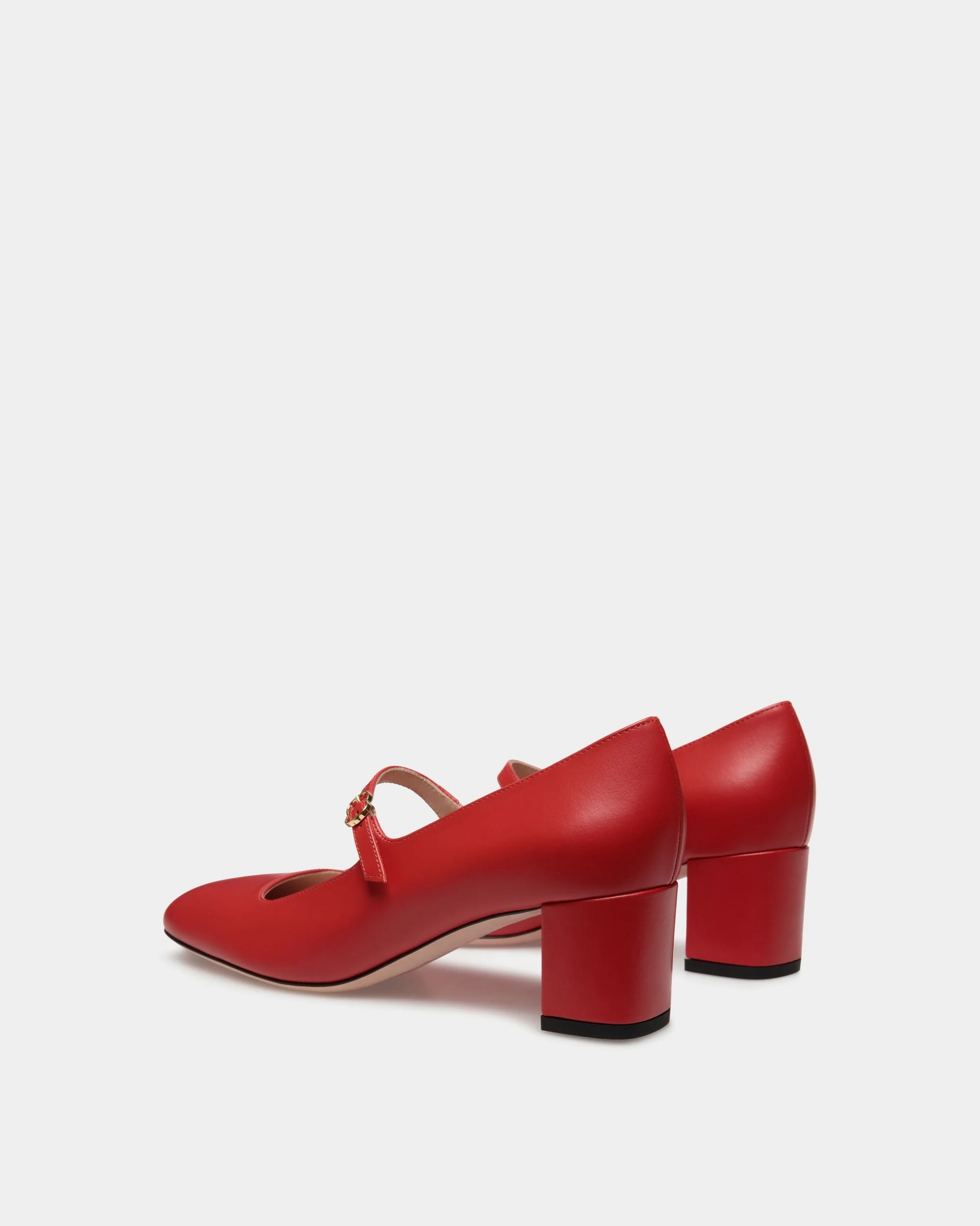 Ballyrina Mary-Jane Pump In Candy Red Leather - Image 4