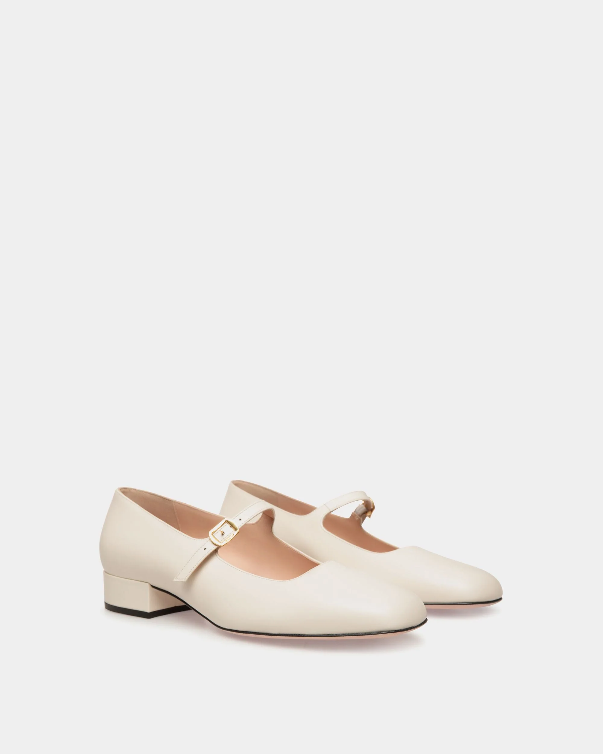 Ballyrina Pump in White Leather - Image 3
