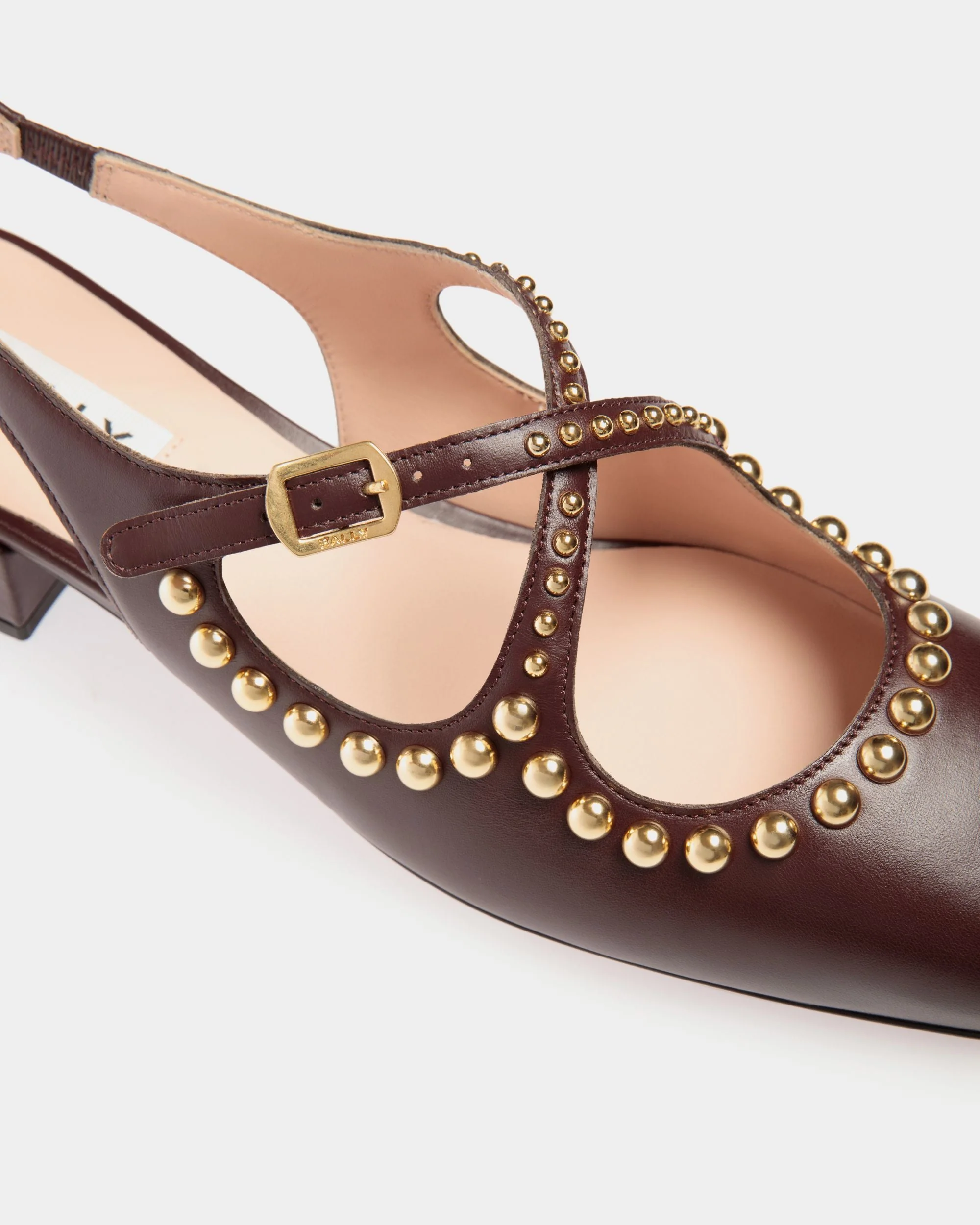 Ballyrina Slingback Pump in Deep Burgundy Leather - Image 5