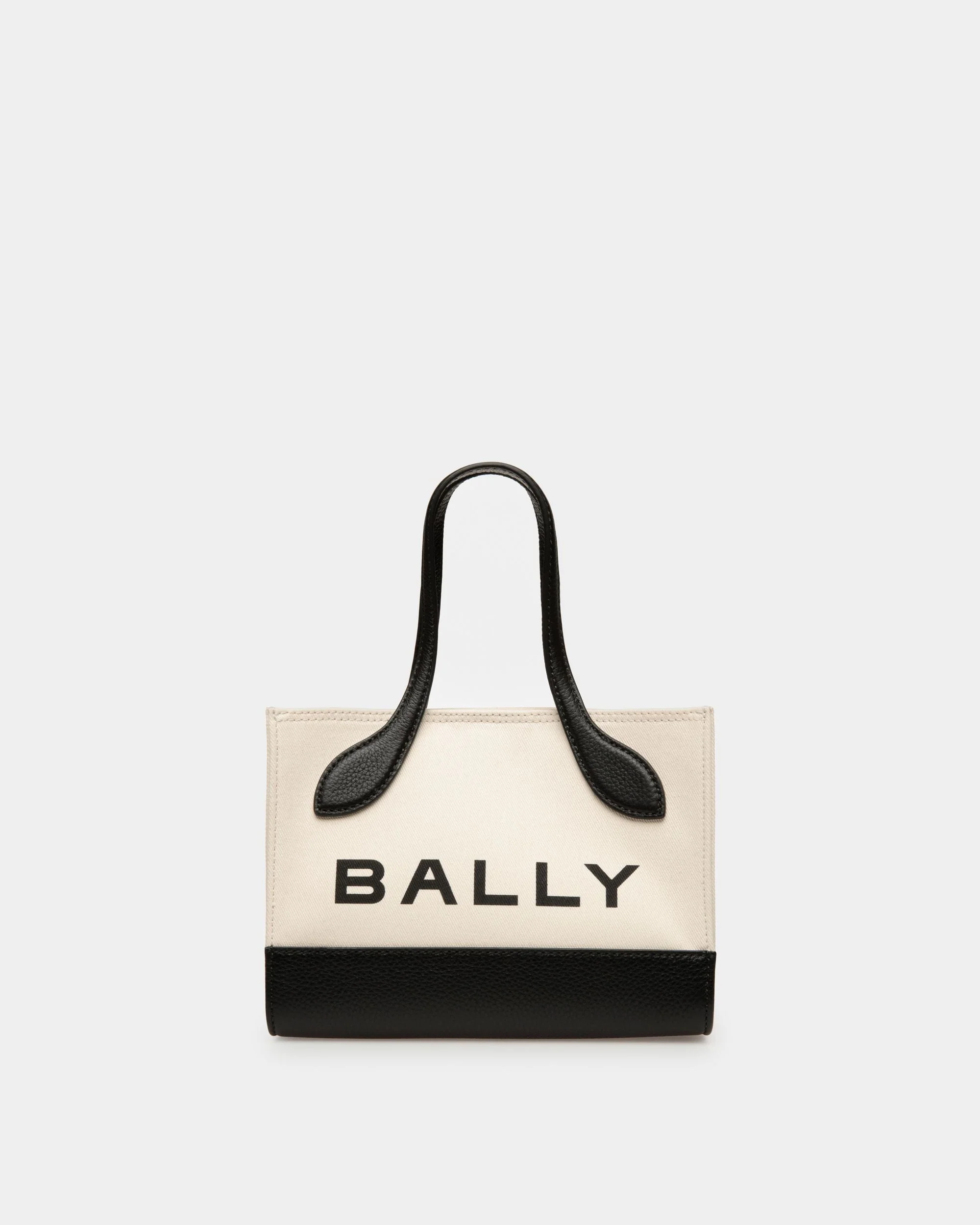 Bar Minibag In Natural And Black Fabric
