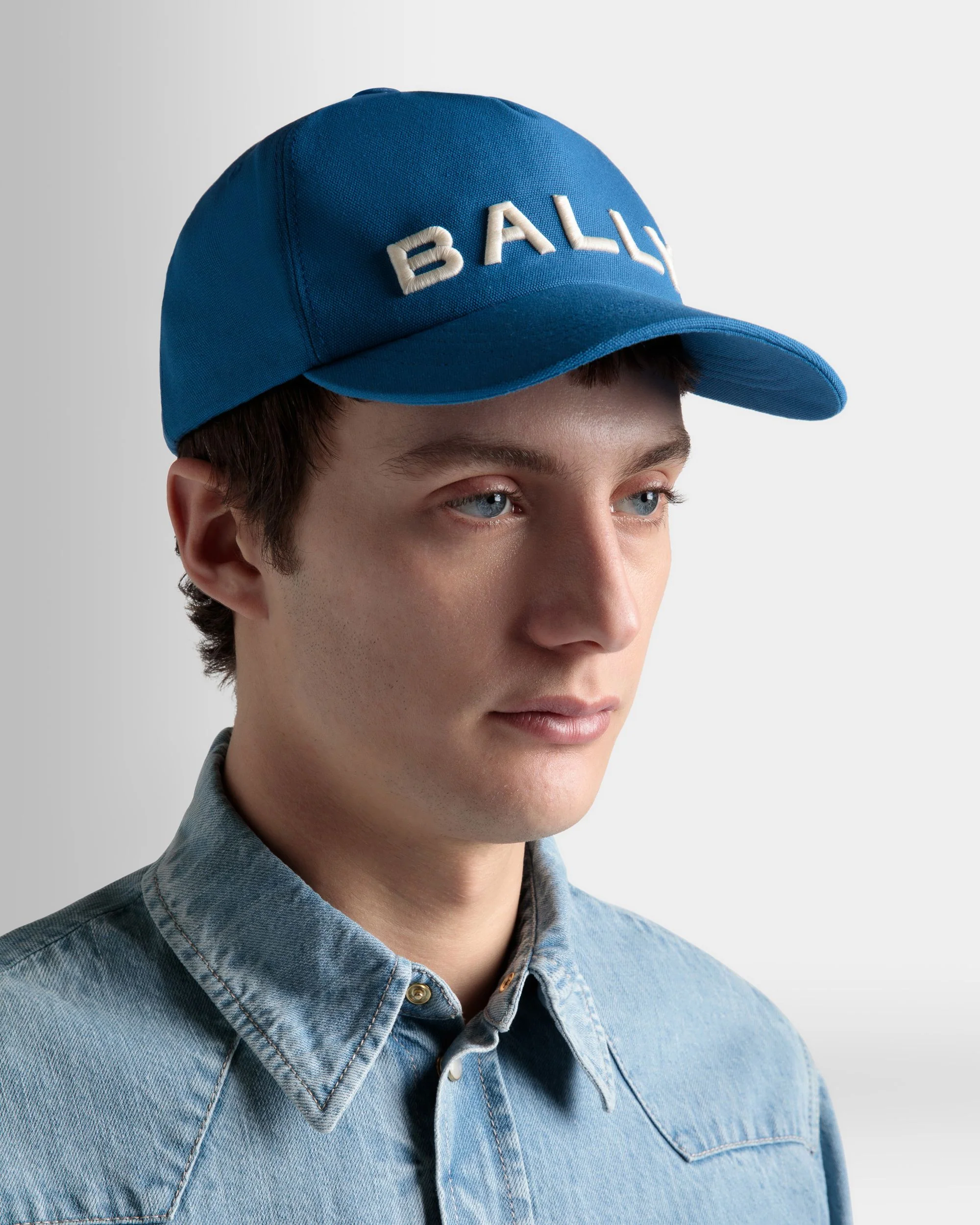 Baseball Hat In Blue Cotton - Image 2