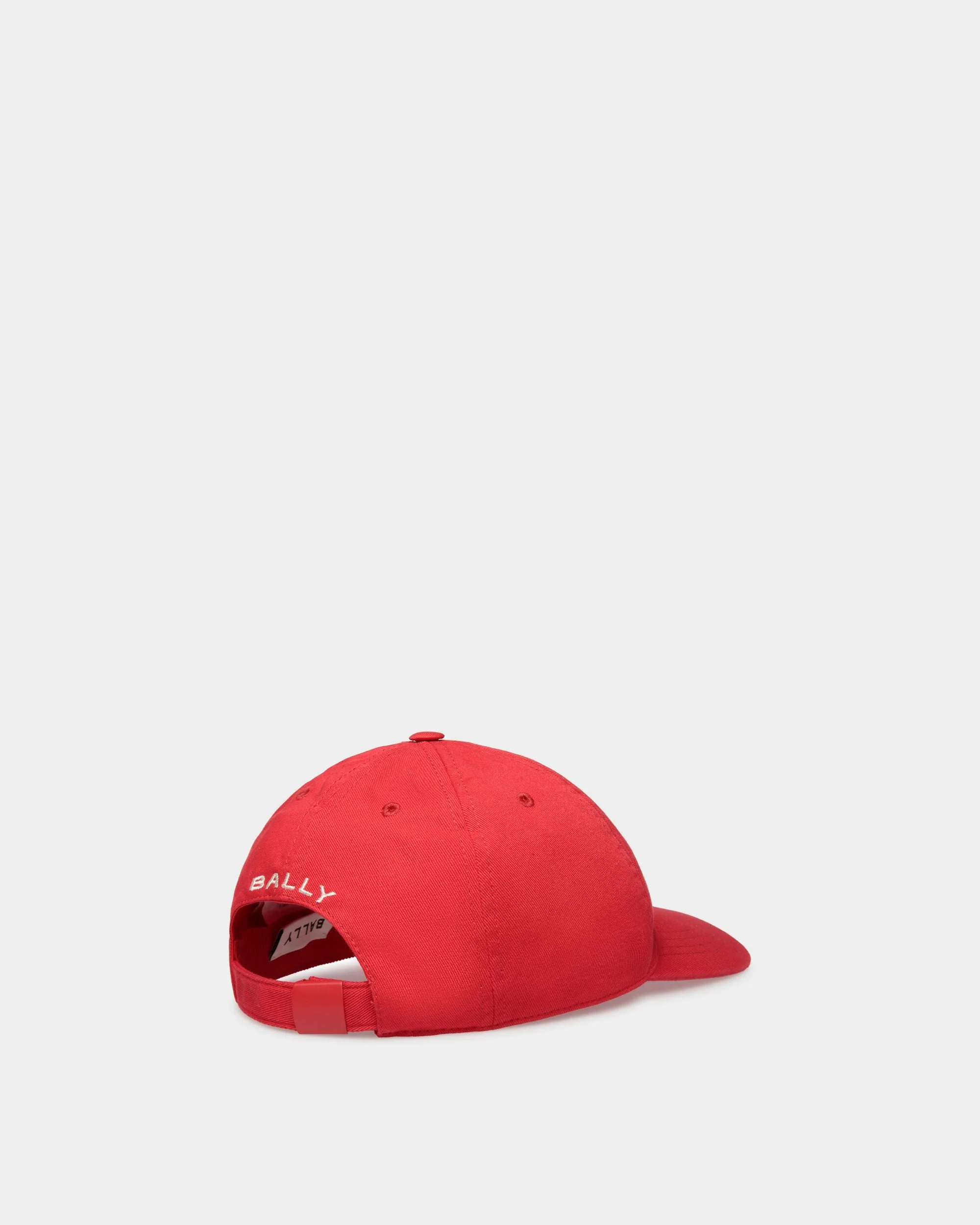Baseball Hat in Candy Red Cotton - Image 2
