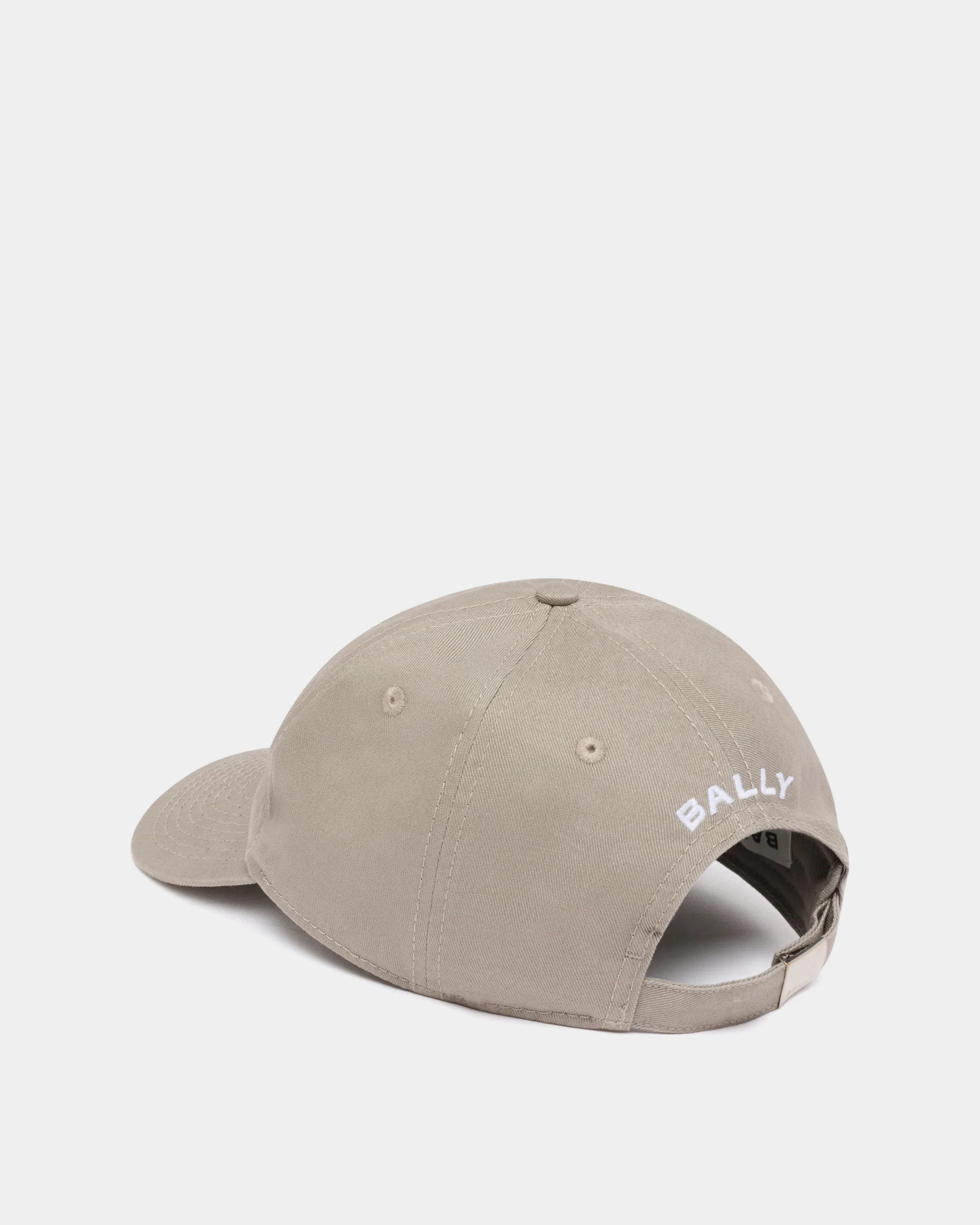 Baseball Hat in Grey Melange Cotton With the Bally Crest - Image 3