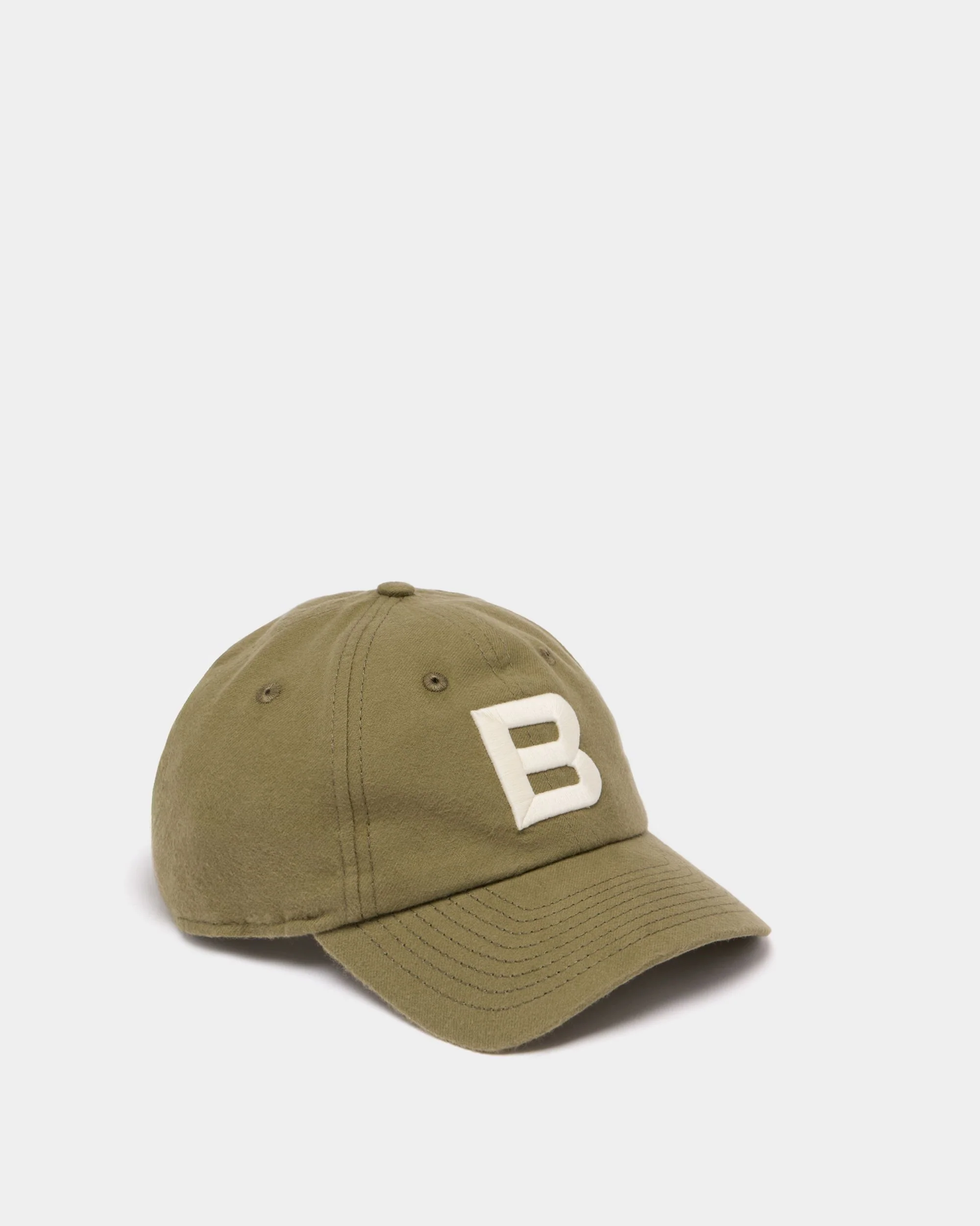 Baseball Hat in Military Green Cotton With a Logo