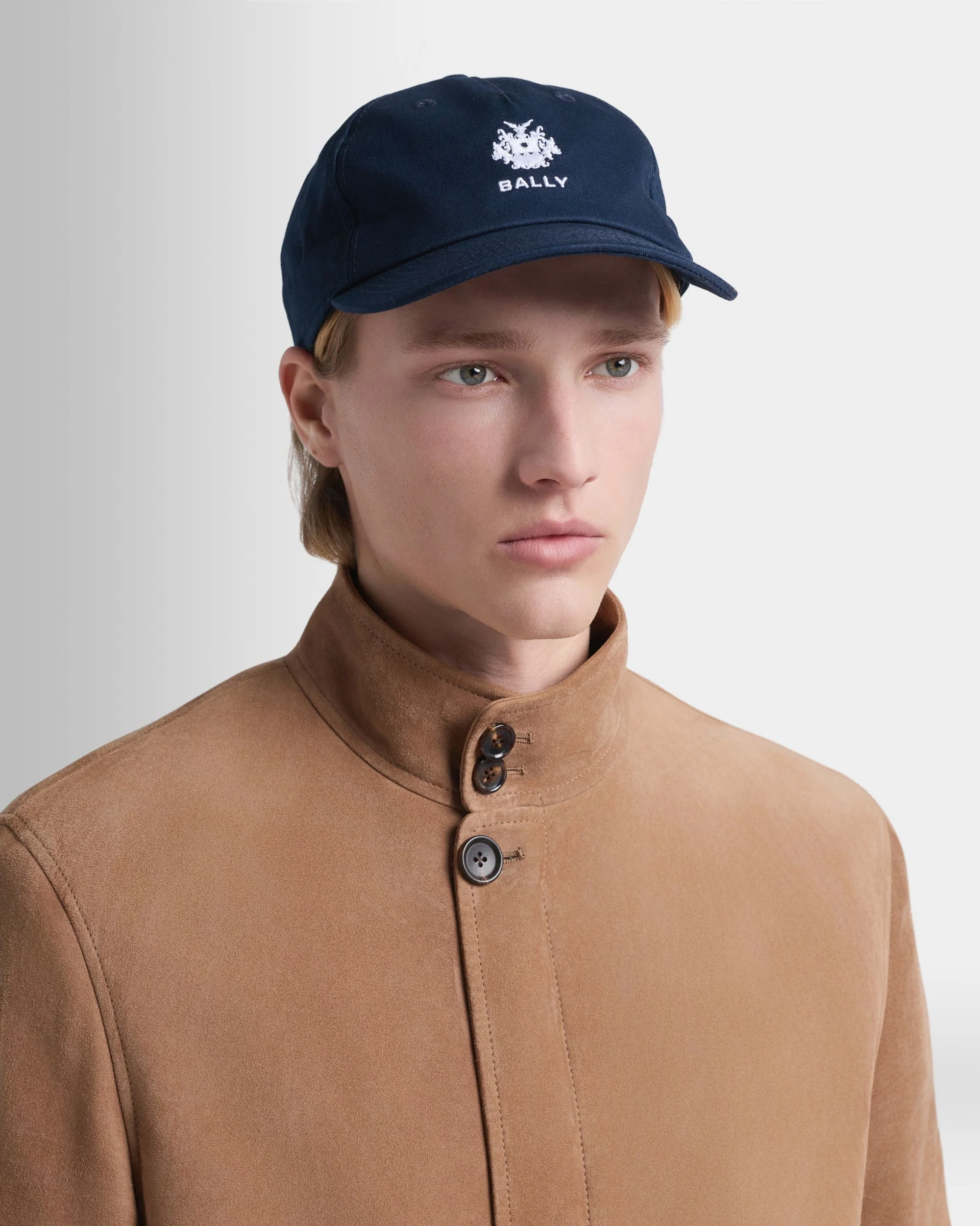 Baseball Hat in Navy Blue Cotton With a Solid Bally Crest - Image 2