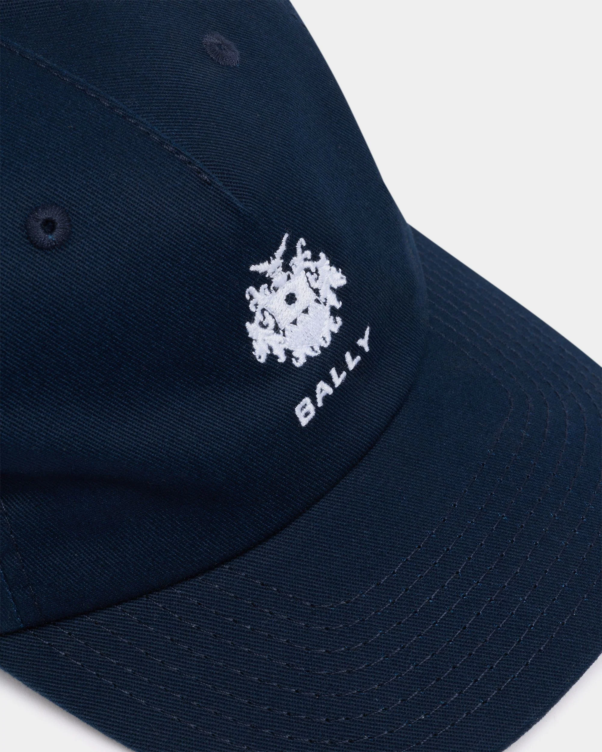 Baseball Hat in Navy Blue Cotton With a Solid Bally Crest - Image 4
