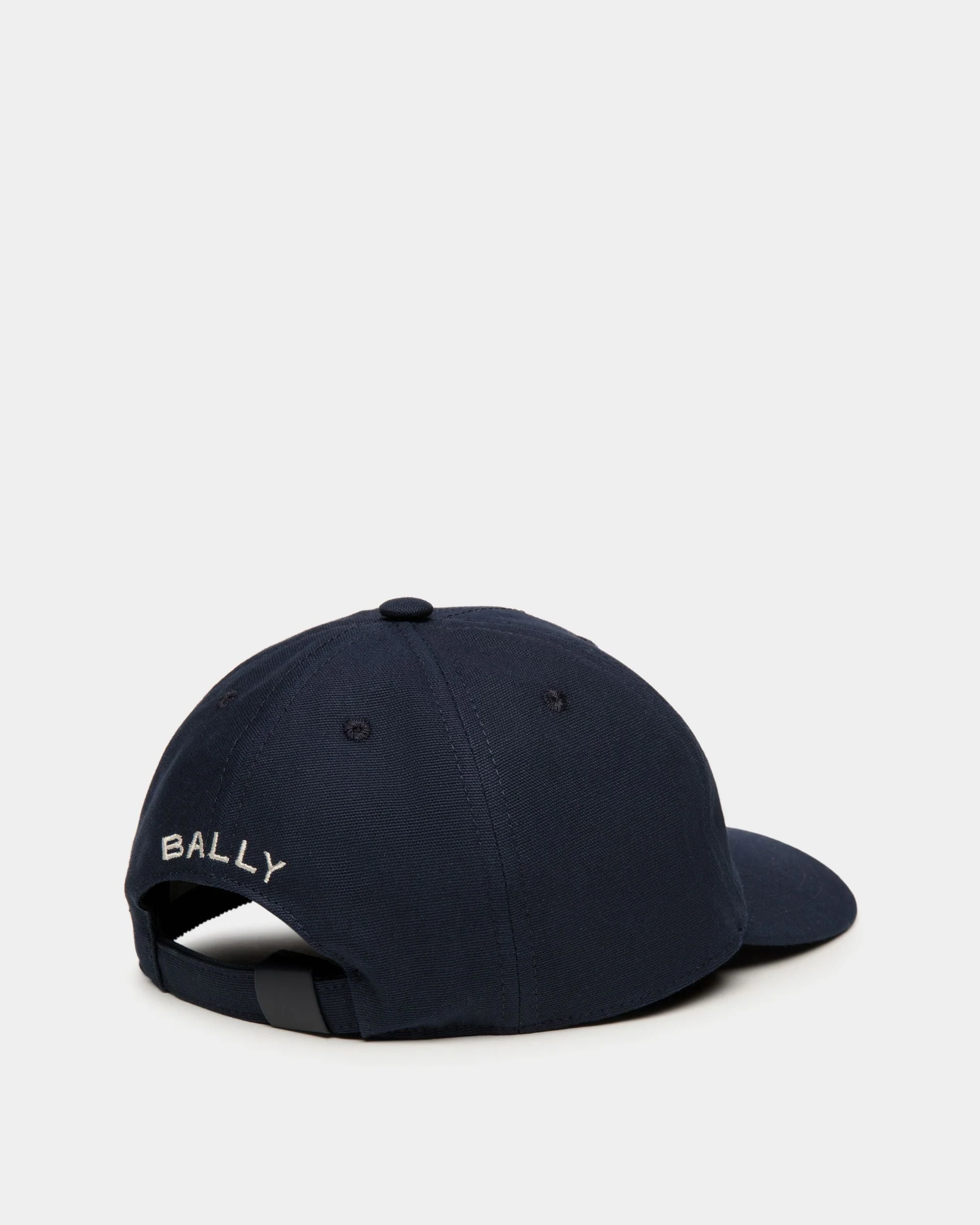 Baseball Hat With Mountain Flowers In Navy Blue Cotton - Image 3