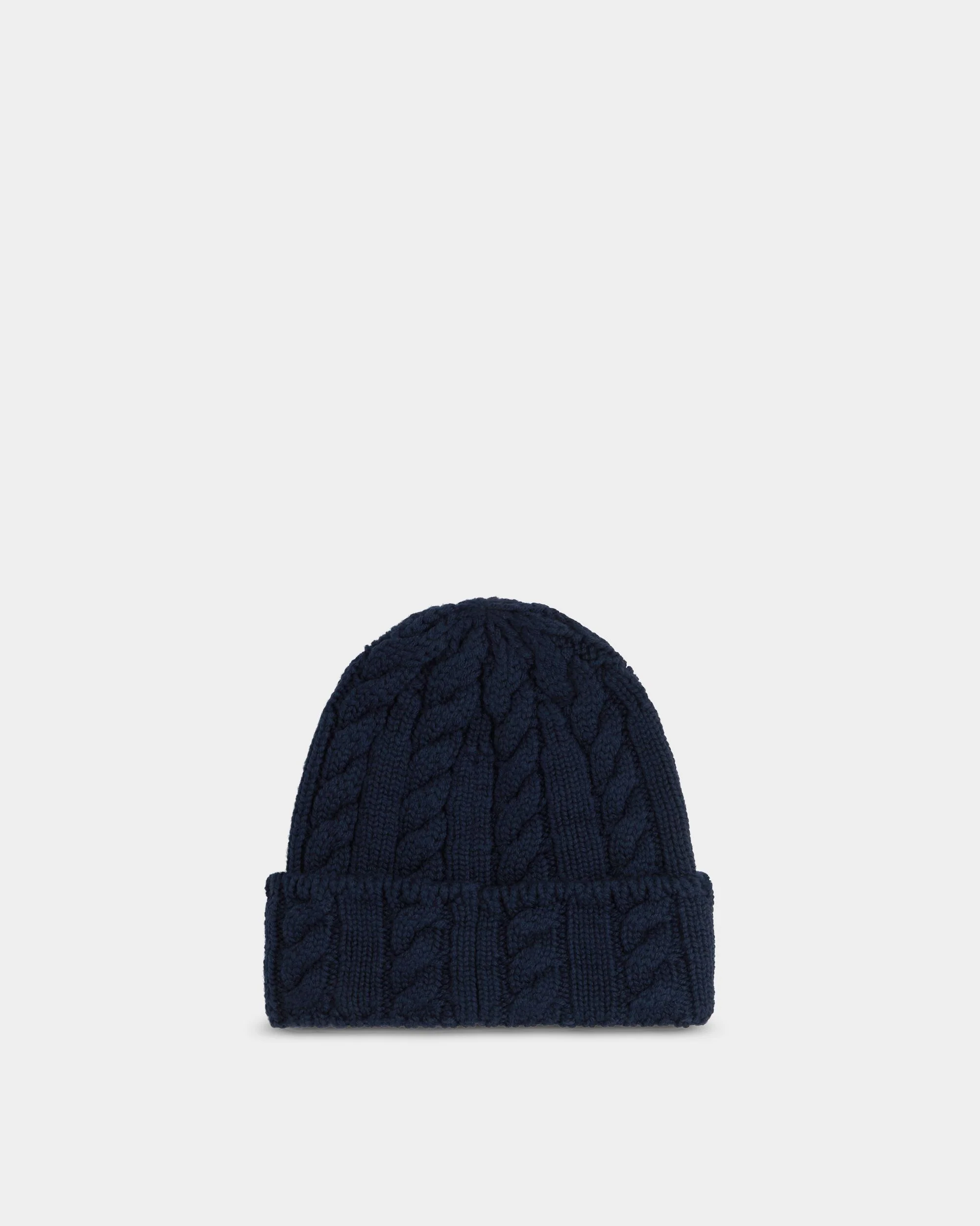 Beanie in Navy Blue Wool - Image 3