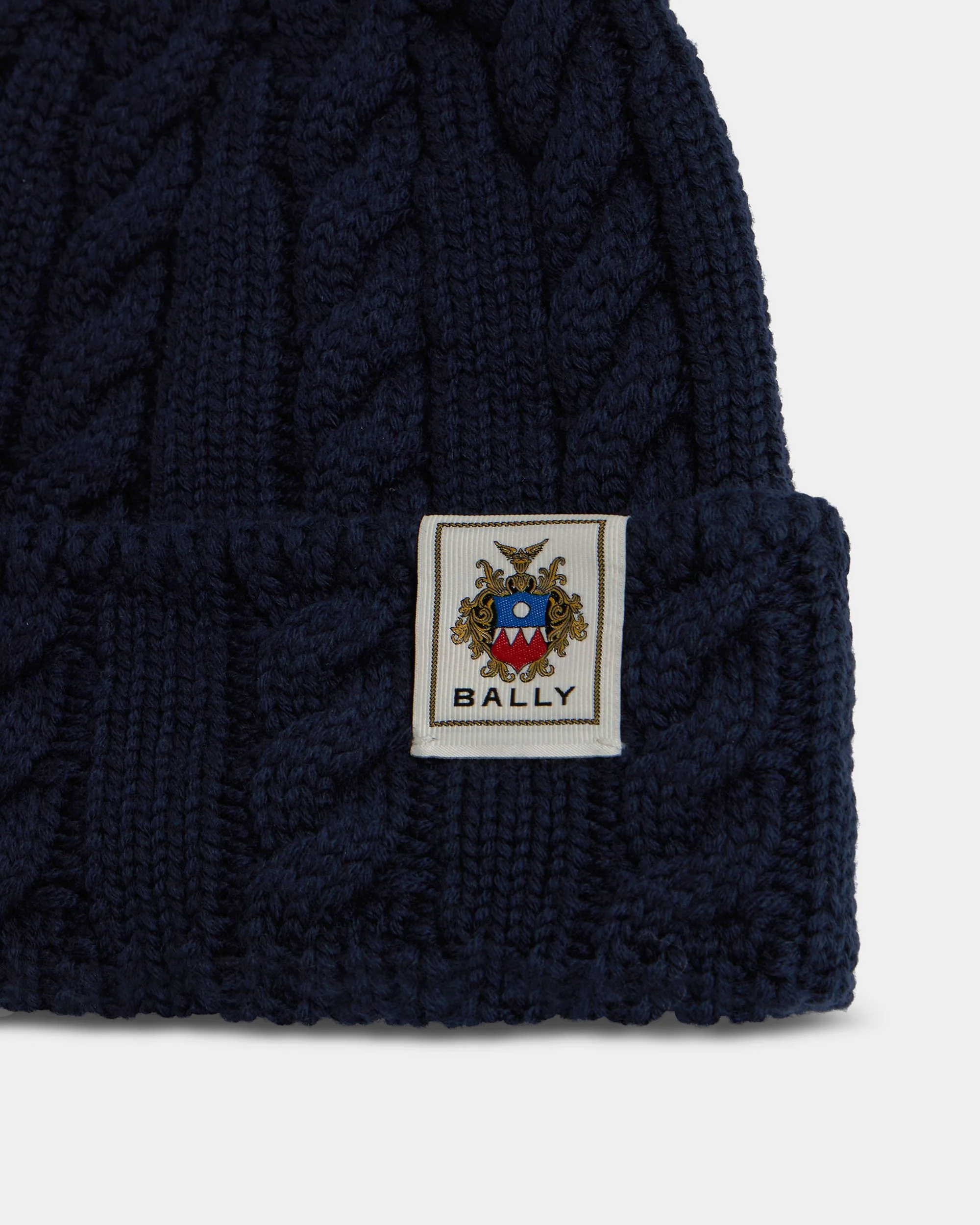 Beanie in Navy Blue Wool - Image 4