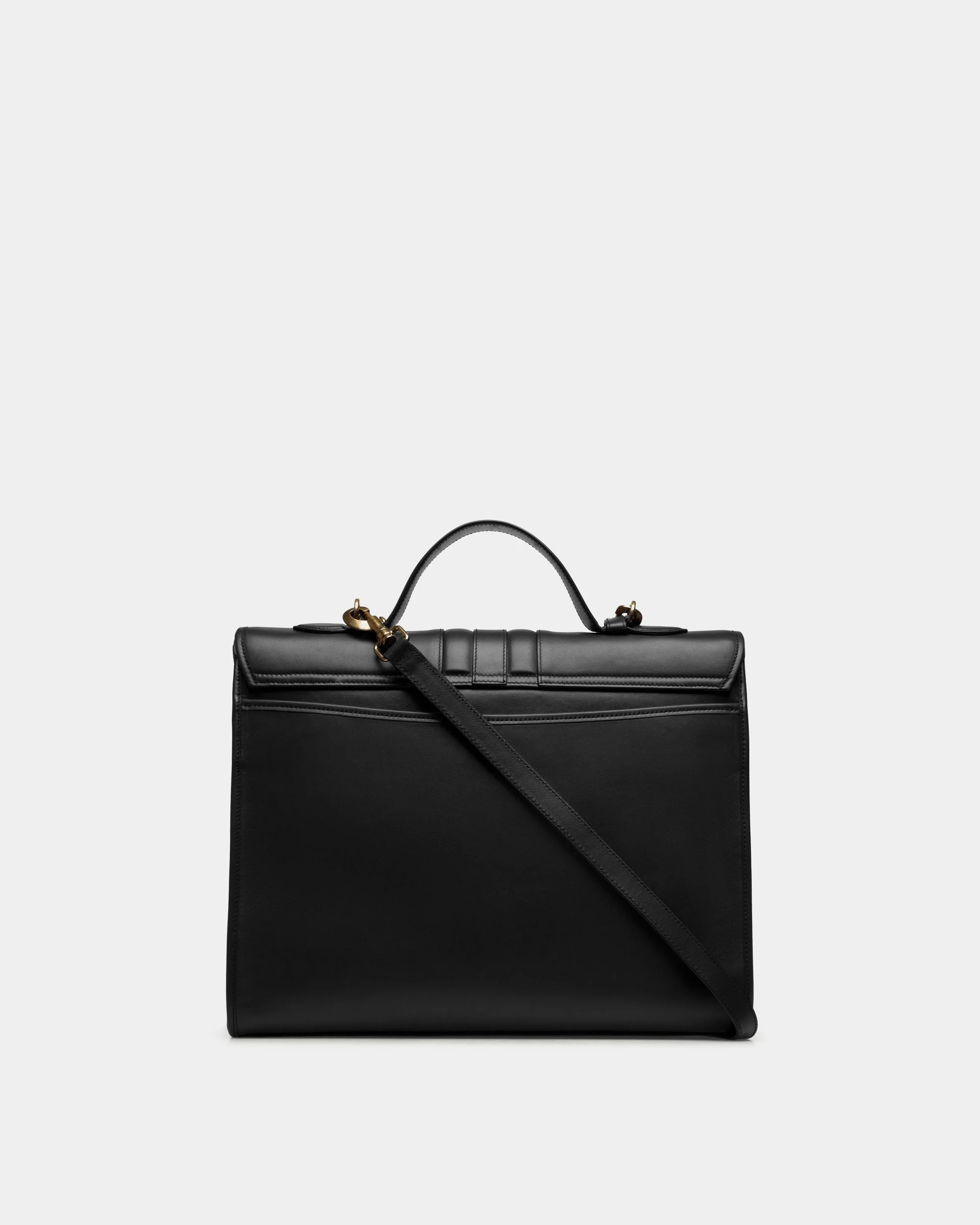 Beckett Briefcase in Black Leather - Image 3