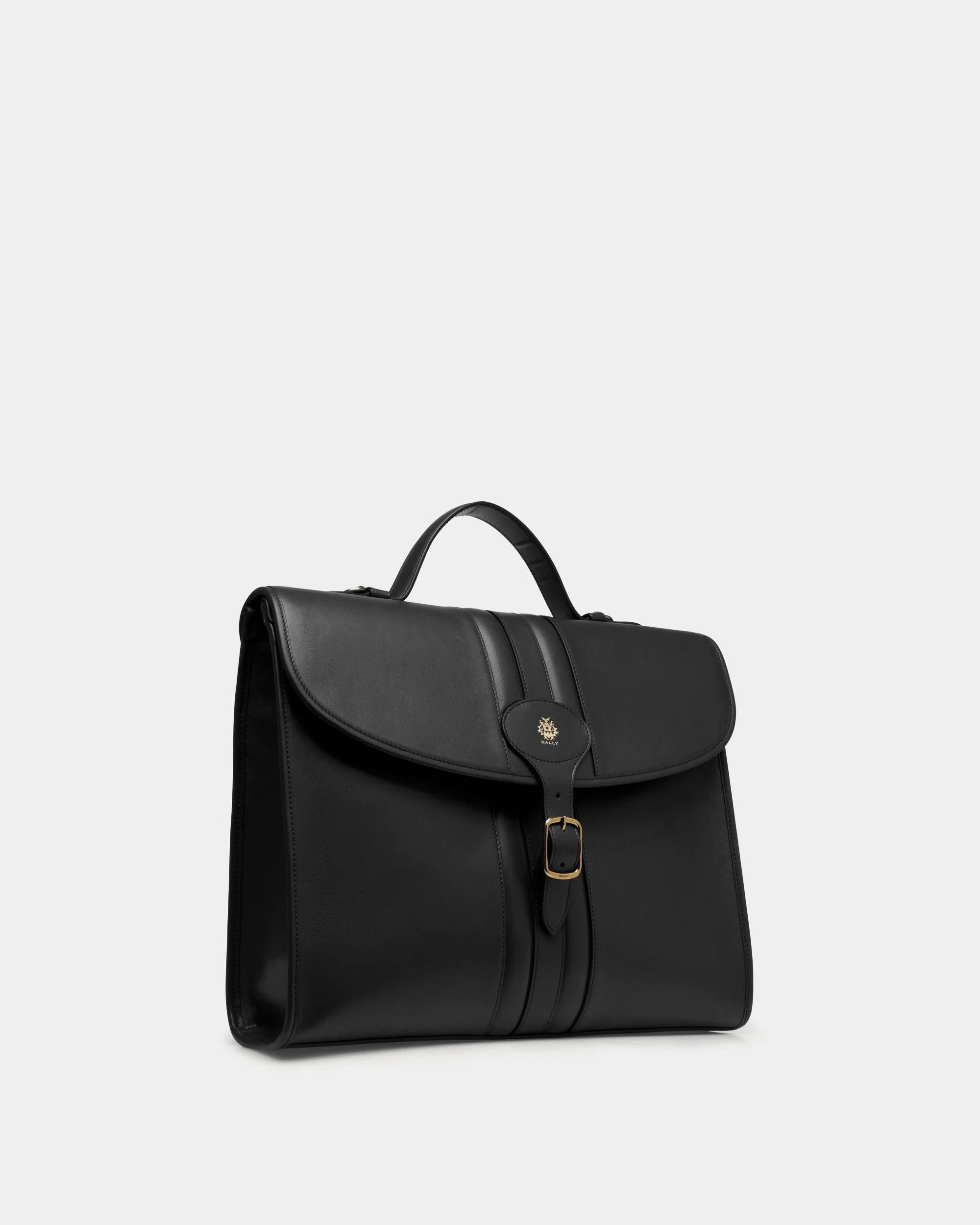 Beckett Briefcase in Black Leather - Image 4