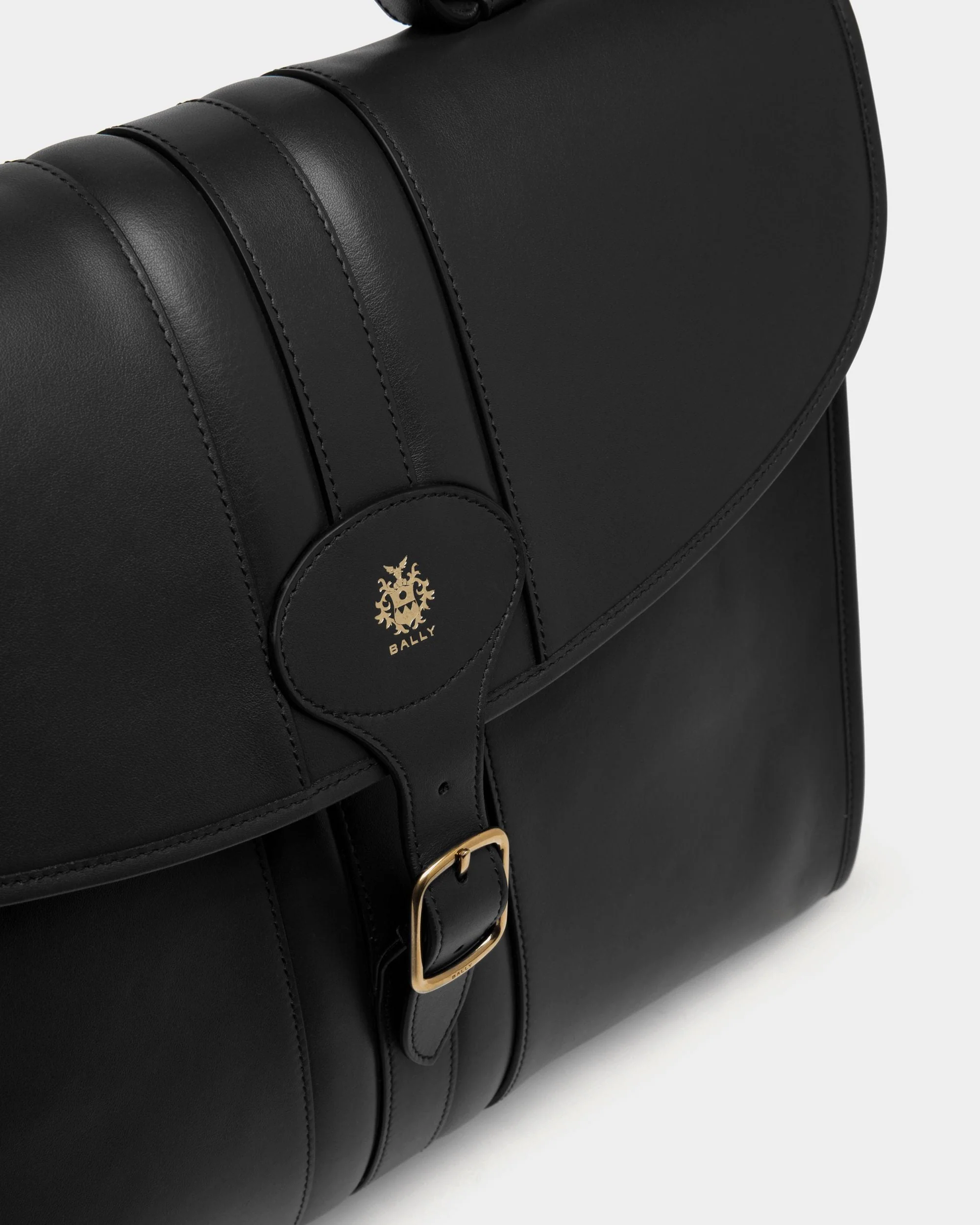 Beckett Briefcase in Black Leather - Image 6