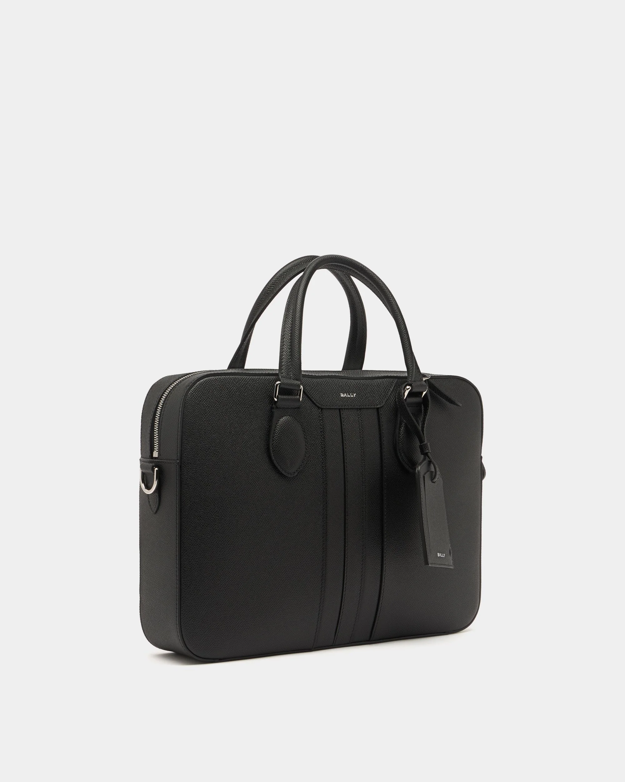 Beckett Briefcase in Black Leather - Image 3