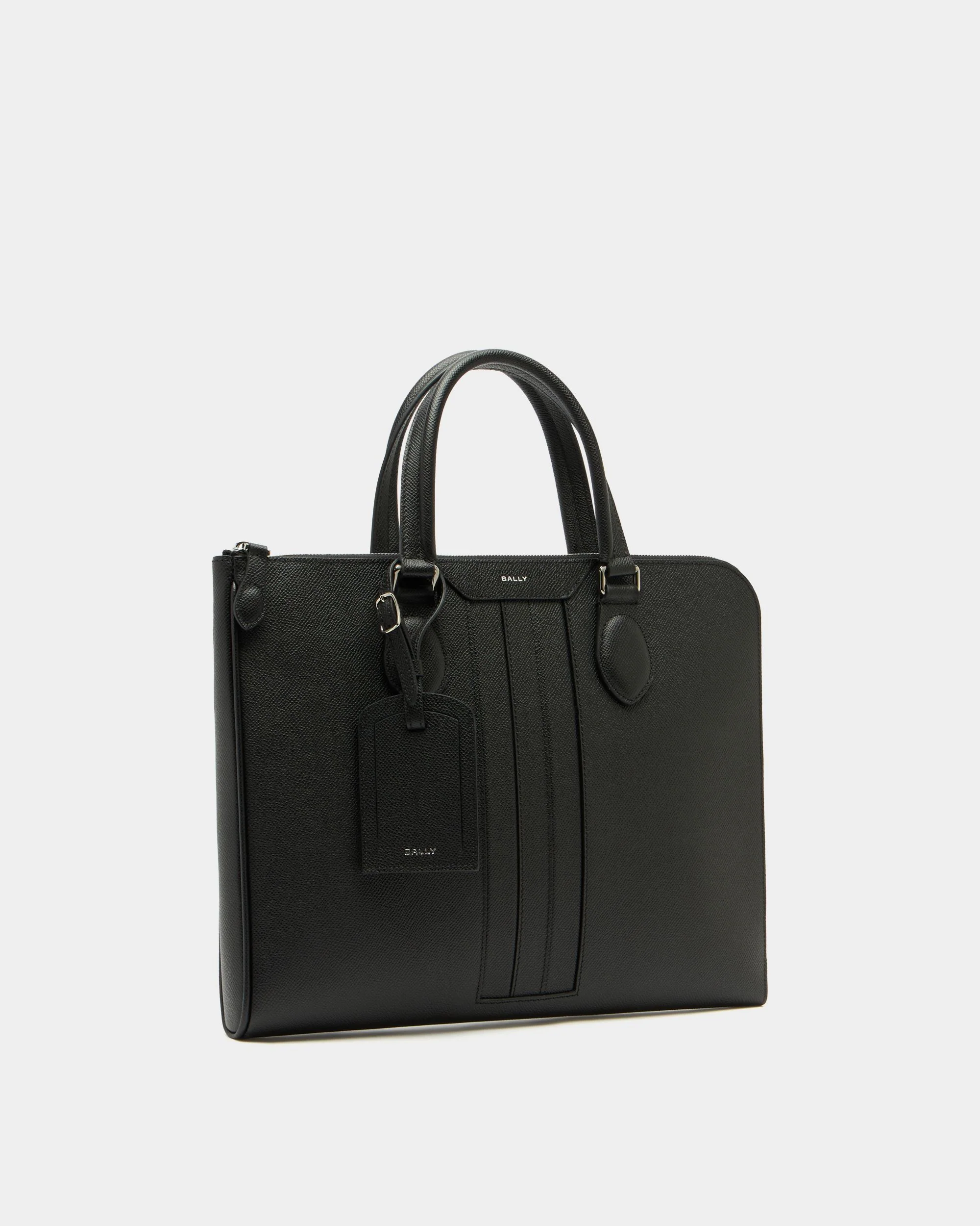 Beckett Briefcase in Black Leather - Image 3