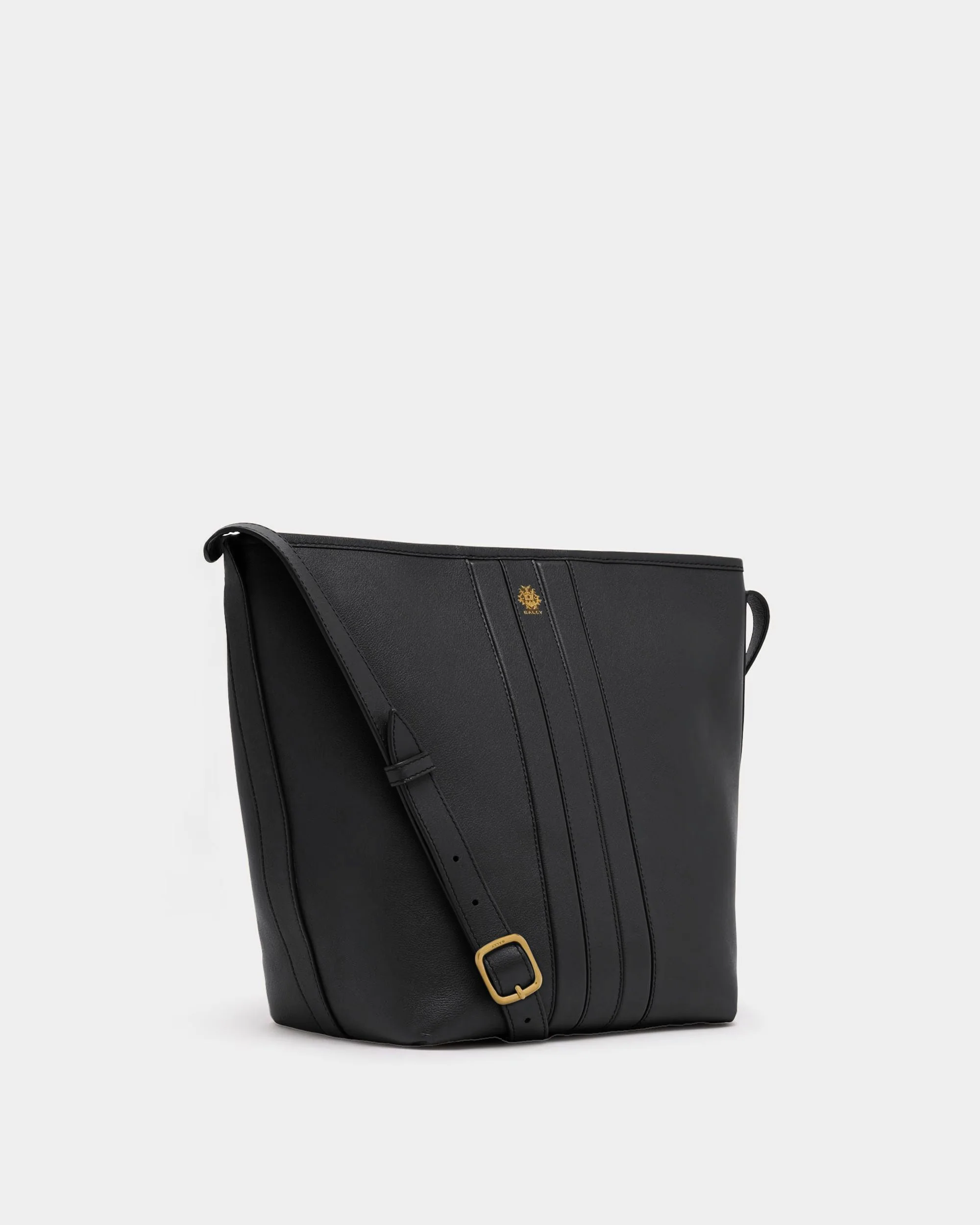 Beckett Bucket Bag in Black Leather - Image 4