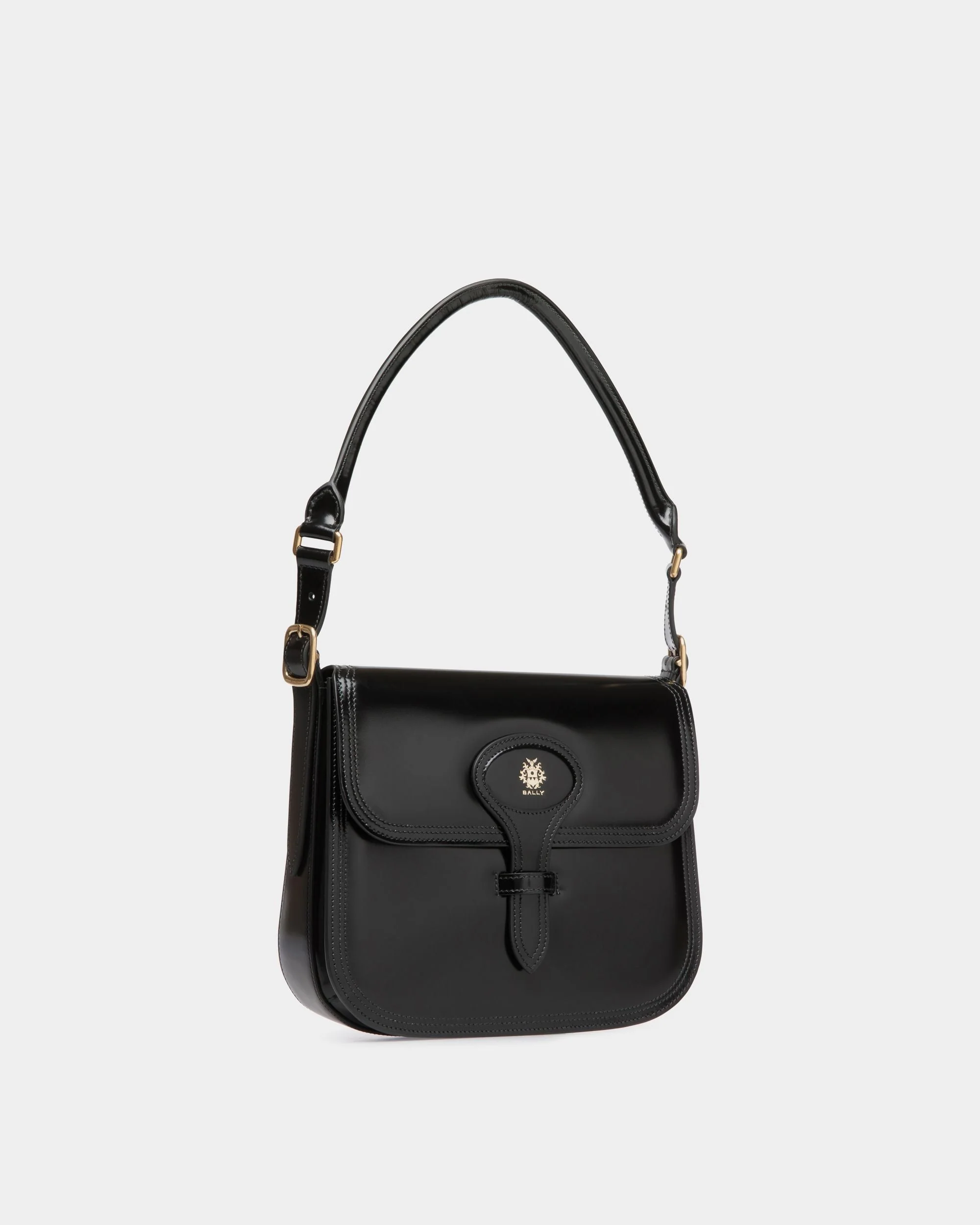 Beckett Crossbody Bag in Black Brushed Leather - Image 4