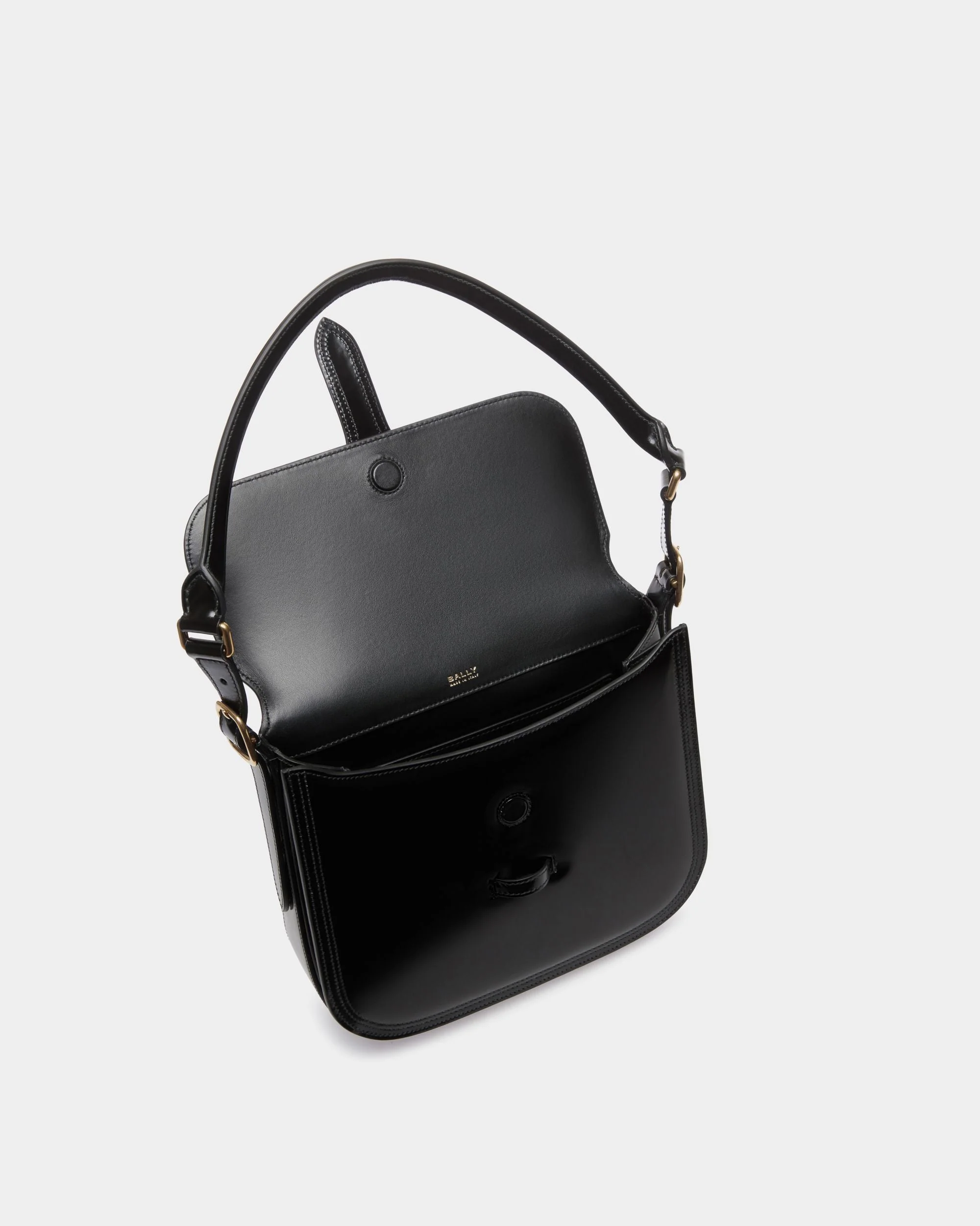 Beckett Crossbody Bag in Black Brushed Leather - Image 5