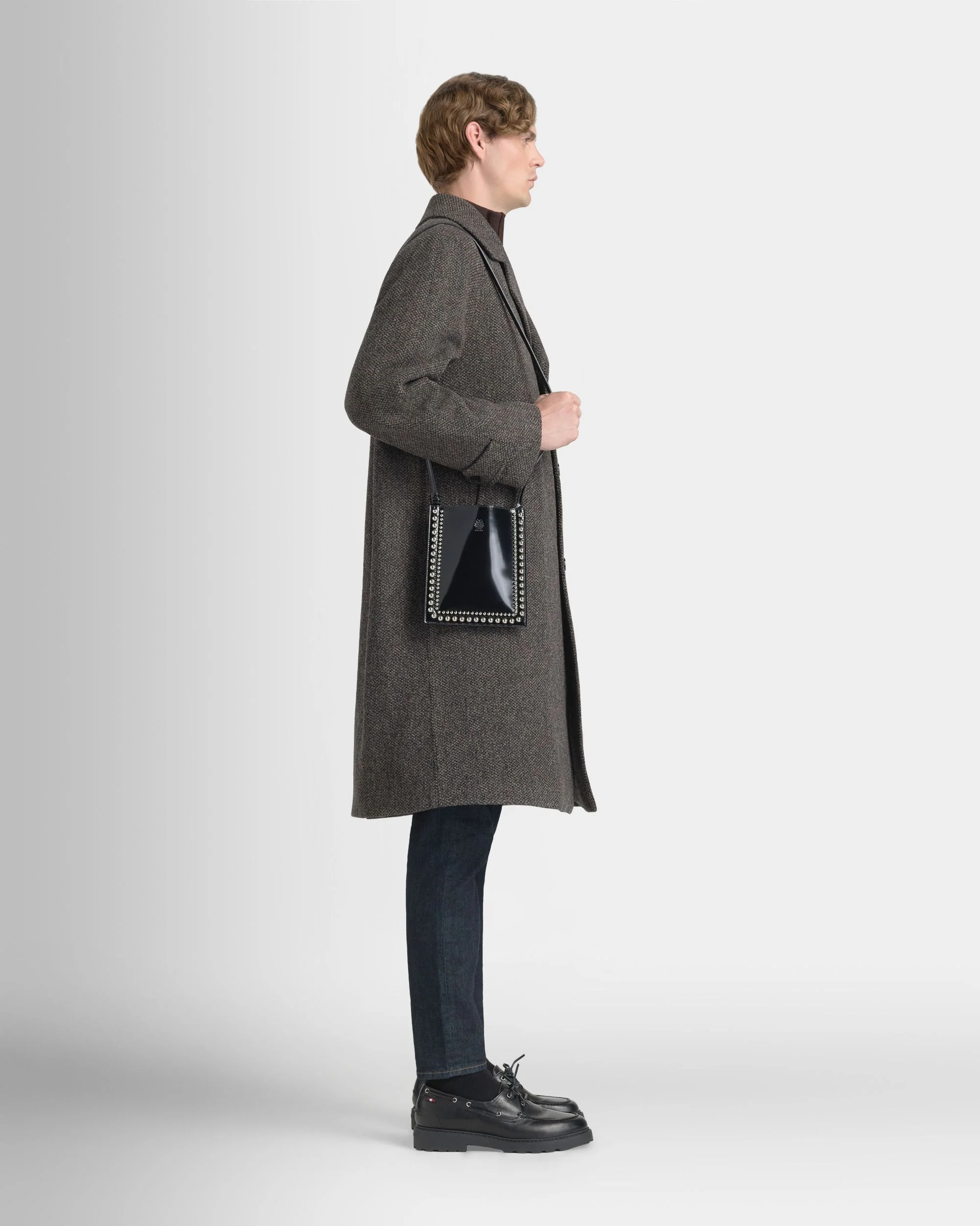 Beckett Crossbody Bag in Black Leather with Studs - Image 2