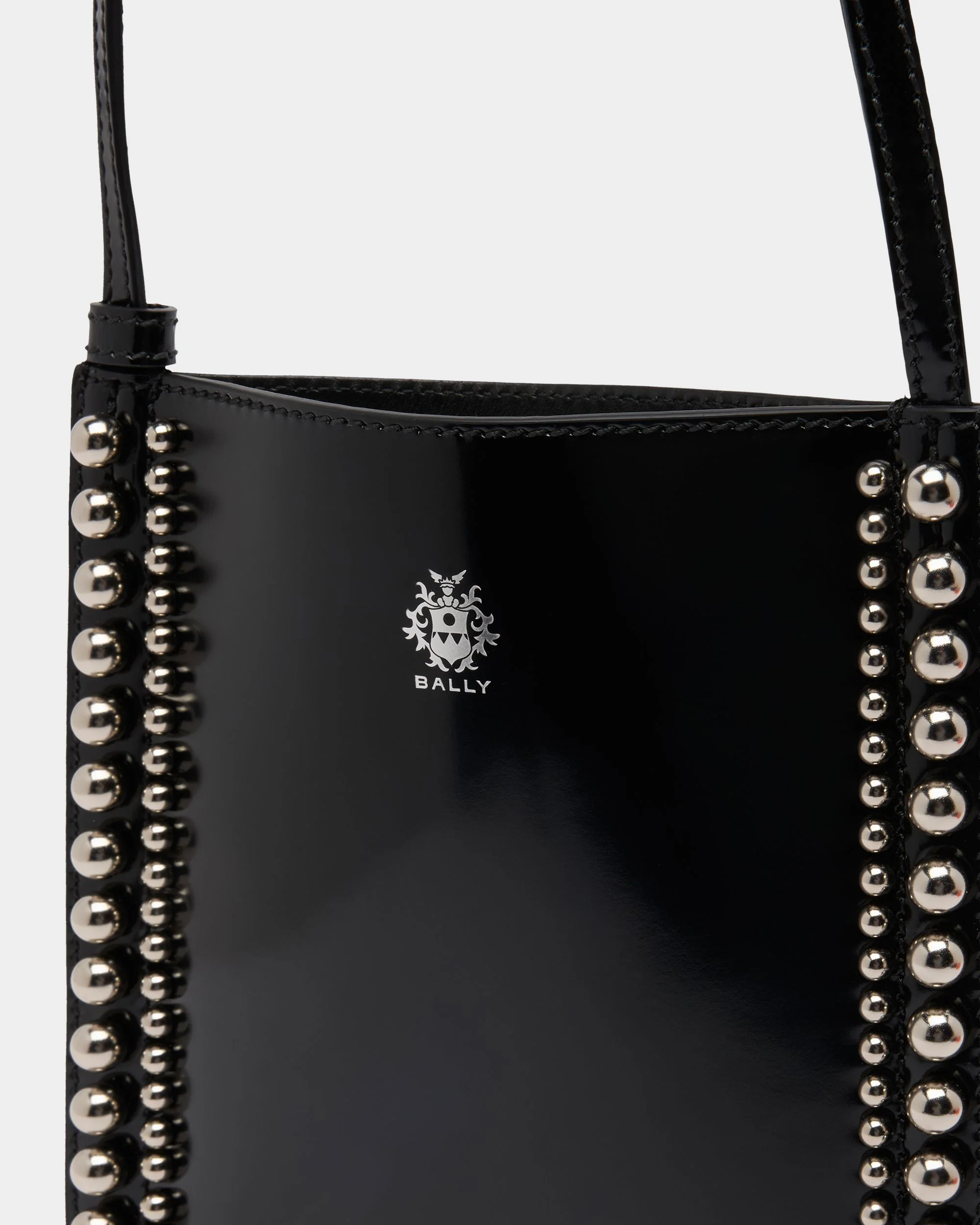 Beckett Crossbody Bag in Black Leather with Studs - Image 4