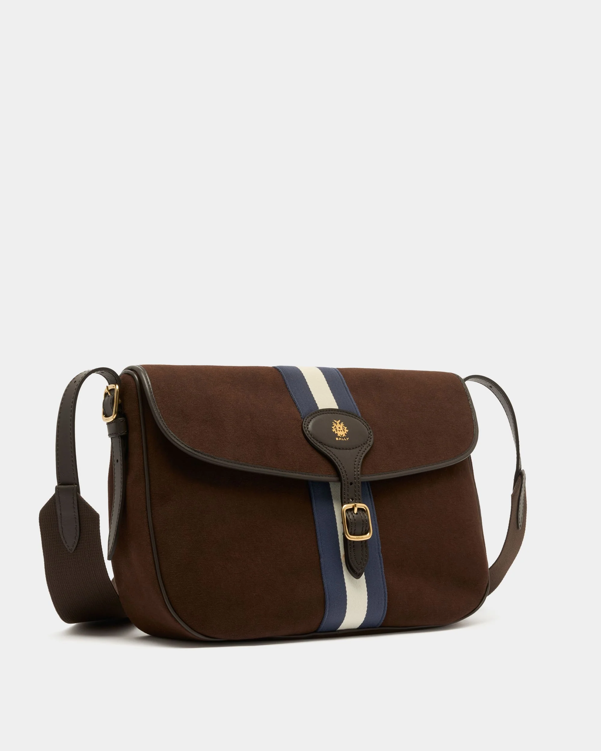 Beckett Crossbody Bag in Brown Cotton Canvas - Image 3