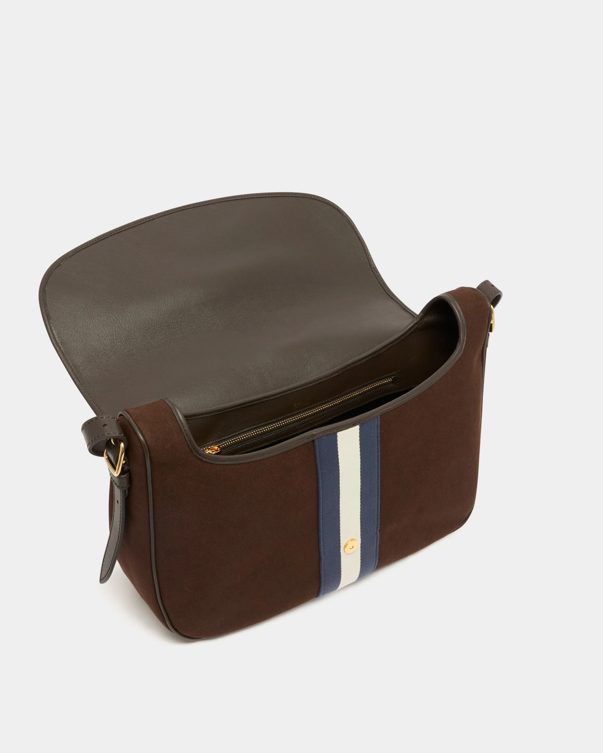 Beckett Crossbody Bag in Brown Cotton Canvas - Image 4
