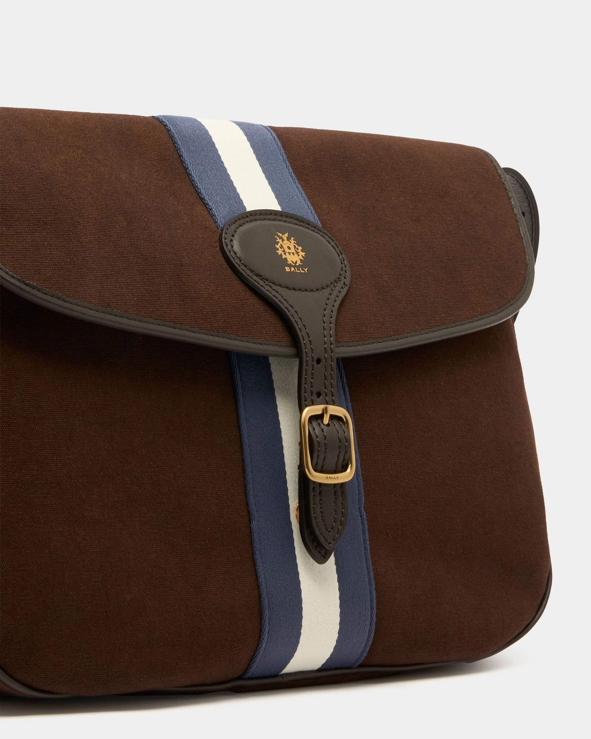 Beckett Crossbody Bag in Brown Cotton Canvas - Image 5