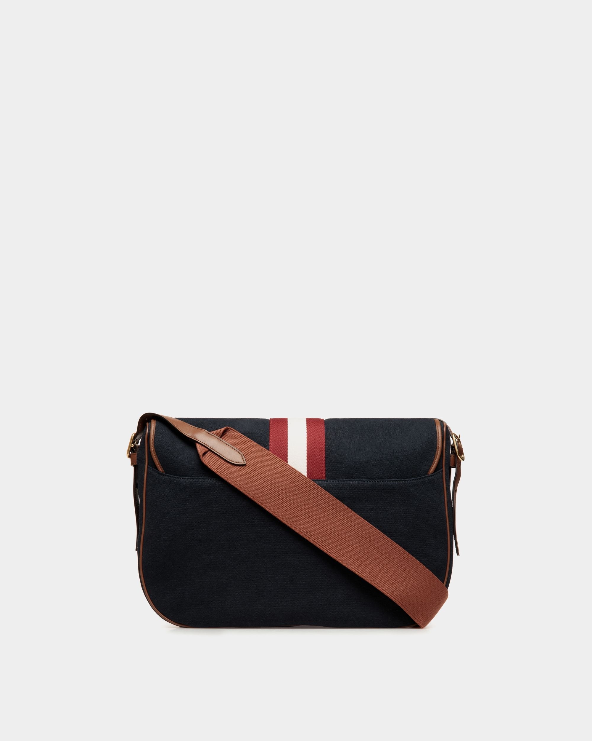 Beckett Crossbody Bag in Navy Blue Cotton Canvas - Image 3