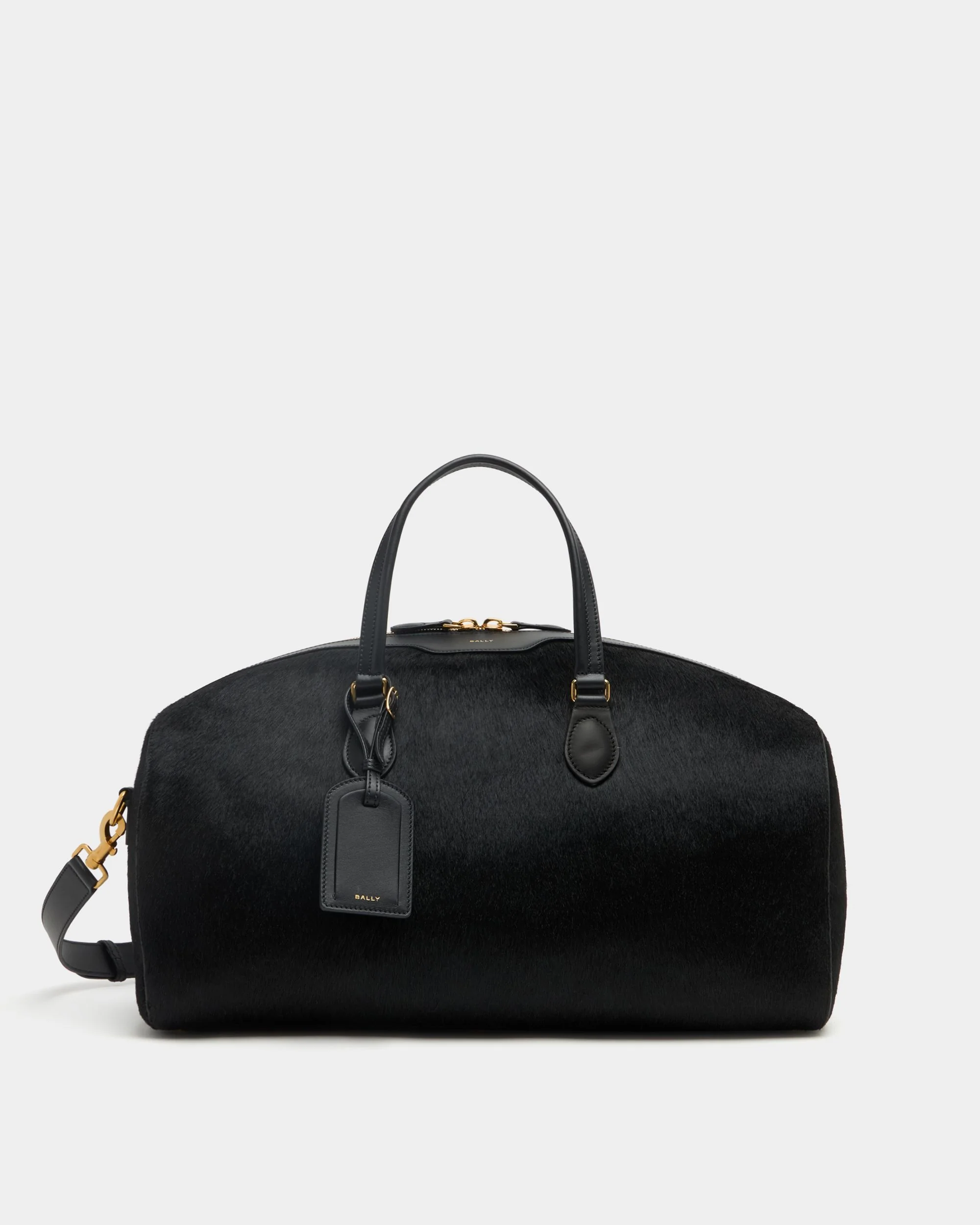 Beckett Duffle Bag in Black Pony Hair