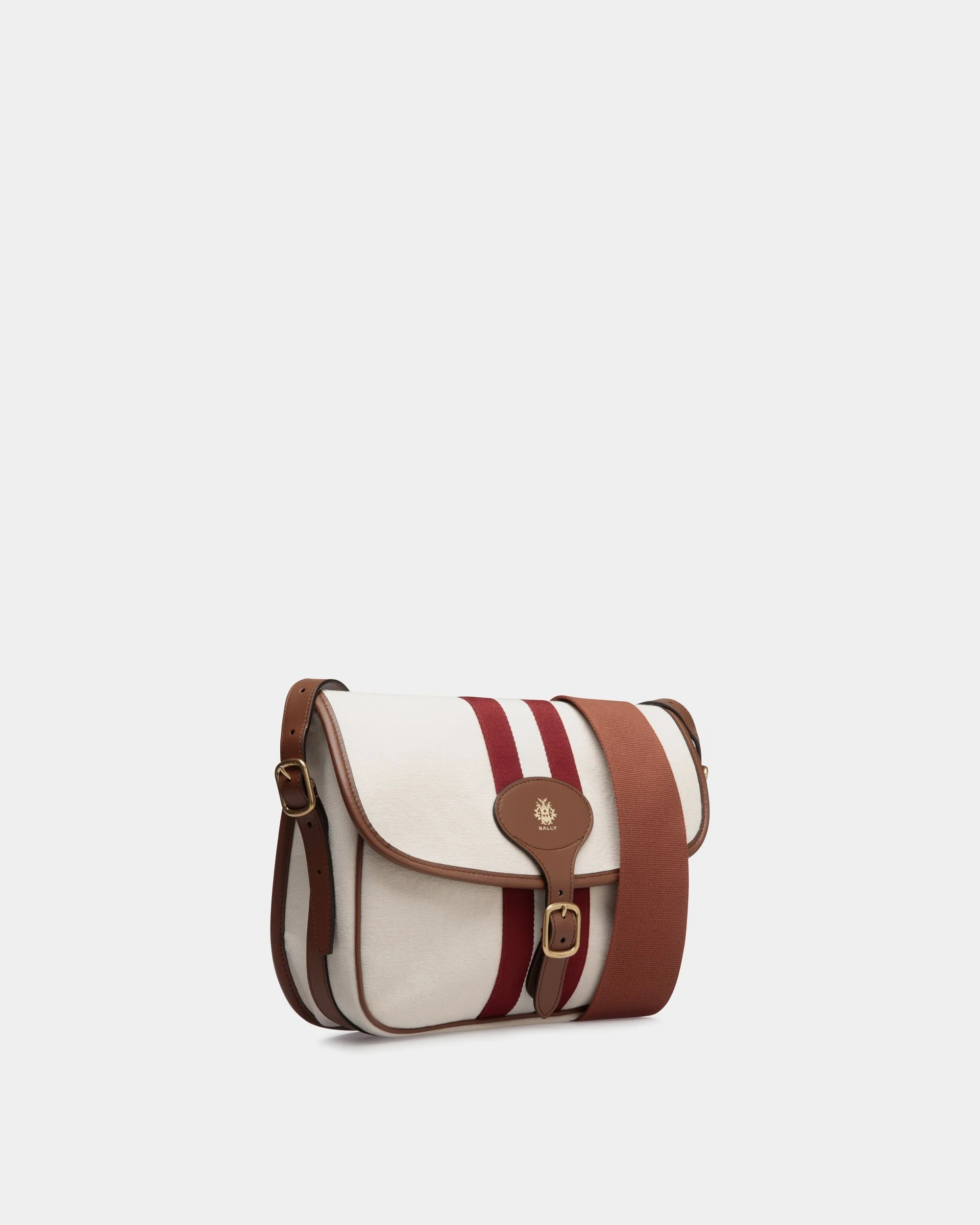 Beckett Messenger Bag in White Canvas - Image 3